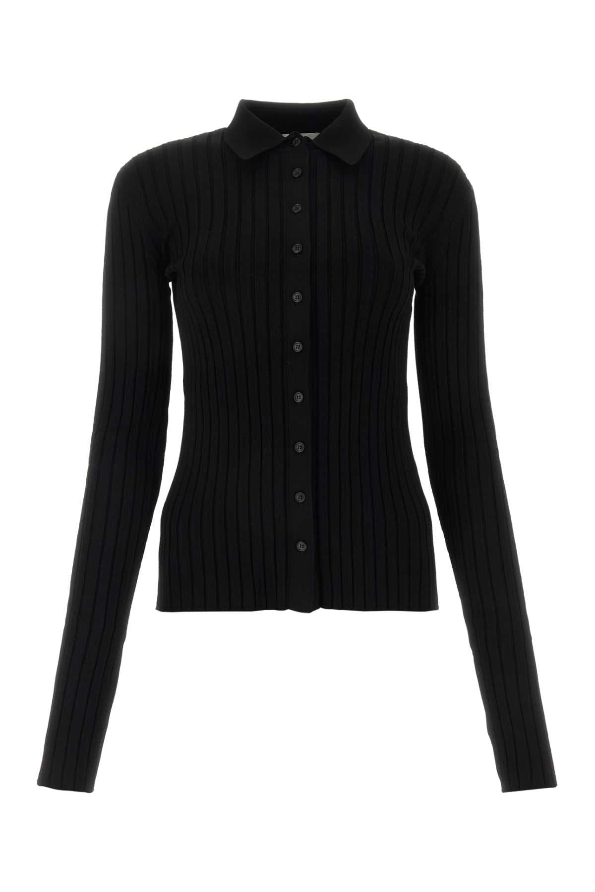 Black viscose blend cardigan