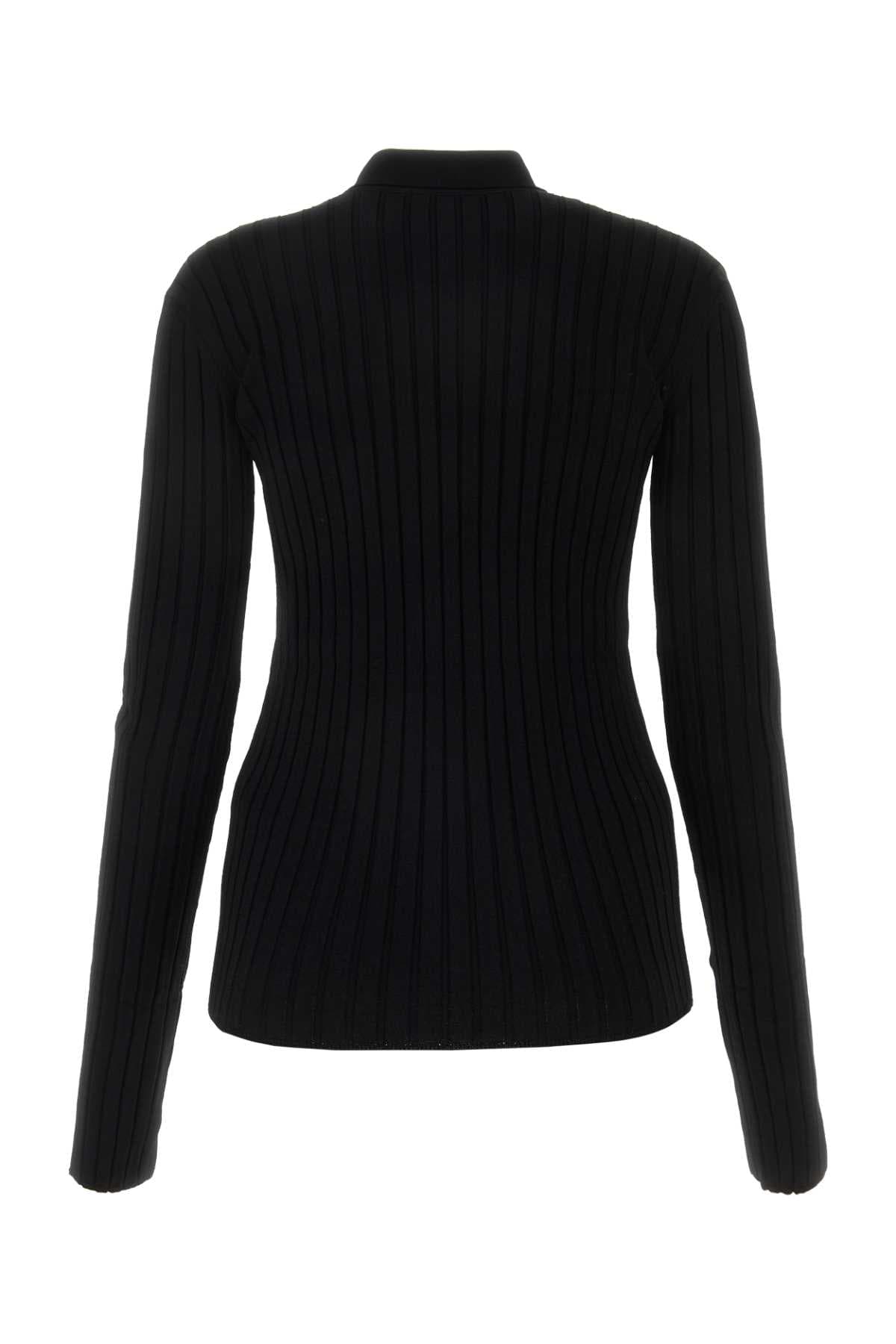 Black viscose blend cardigan - мініатюра 2
