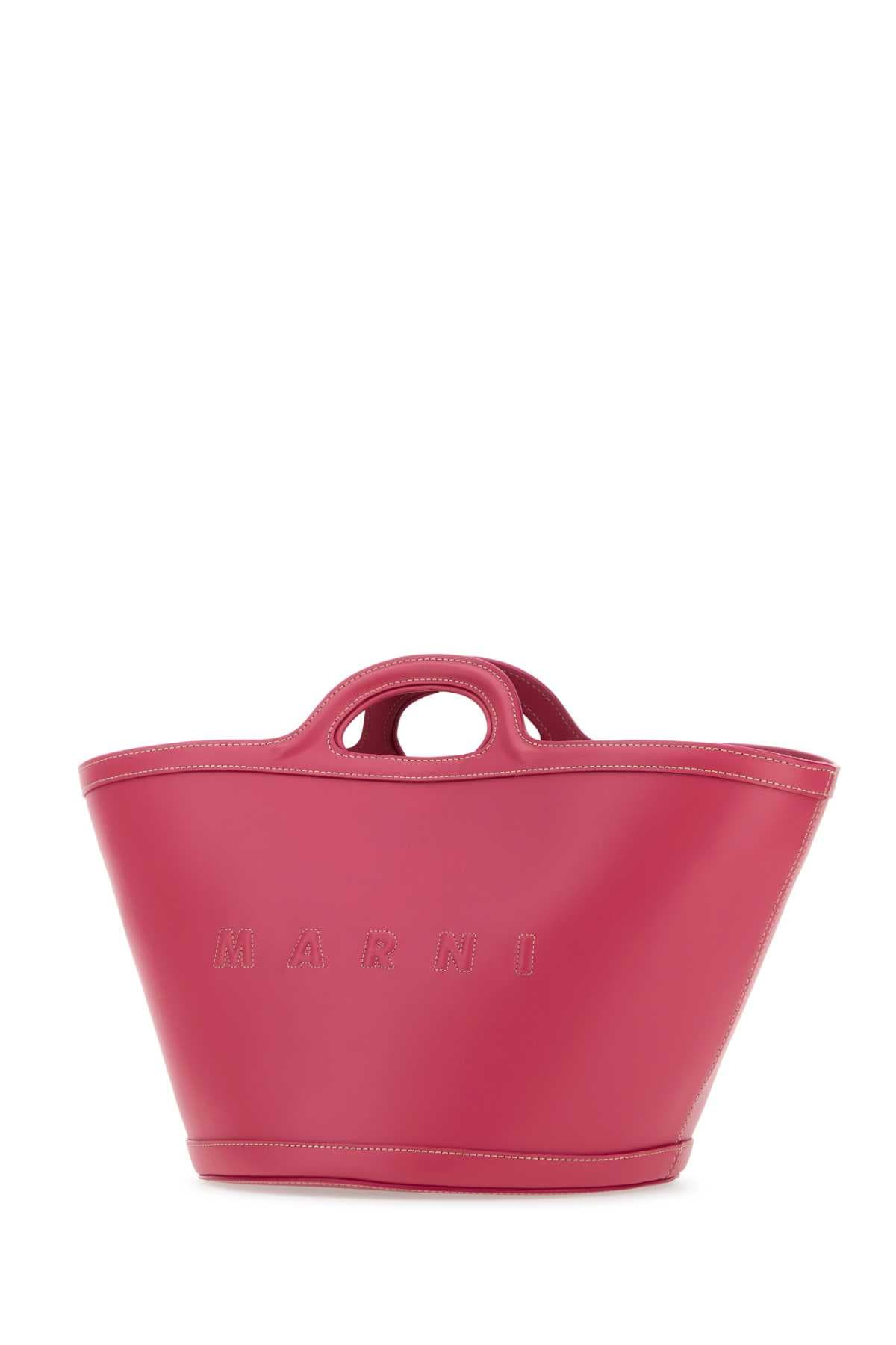 Dark pink leather small Tropicalia handbag - мініатюра 2