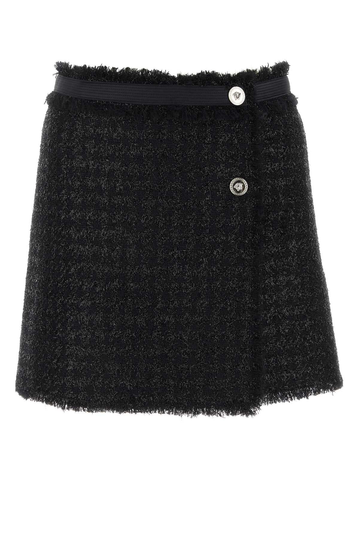 Black tweed mini skirt