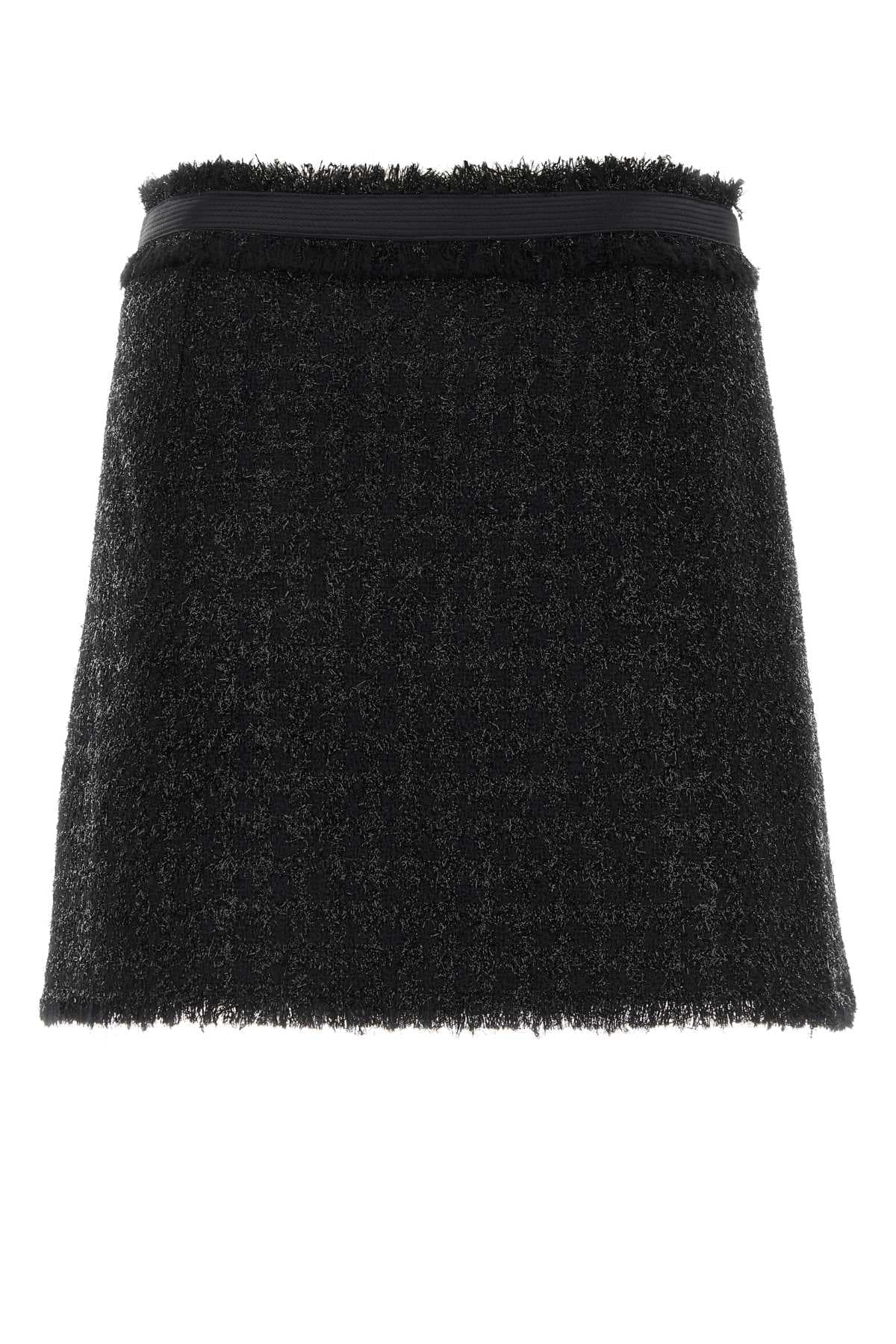 Black tweed mini skirt - мініатюра 2