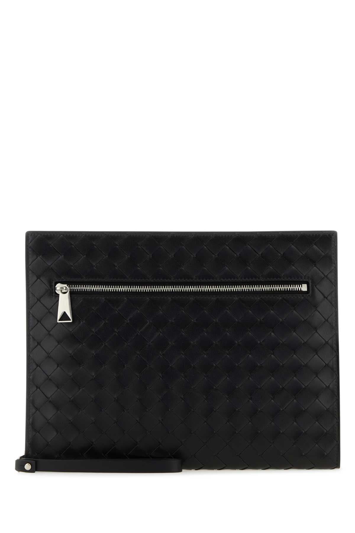 Black leather document case