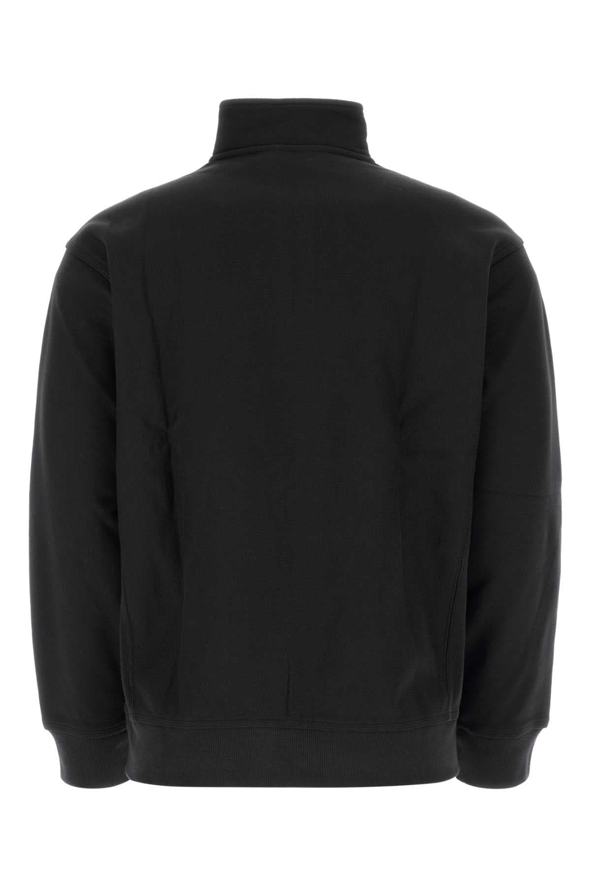 Black cotton blend Half Zip American Script Sweat - мініатюра 2