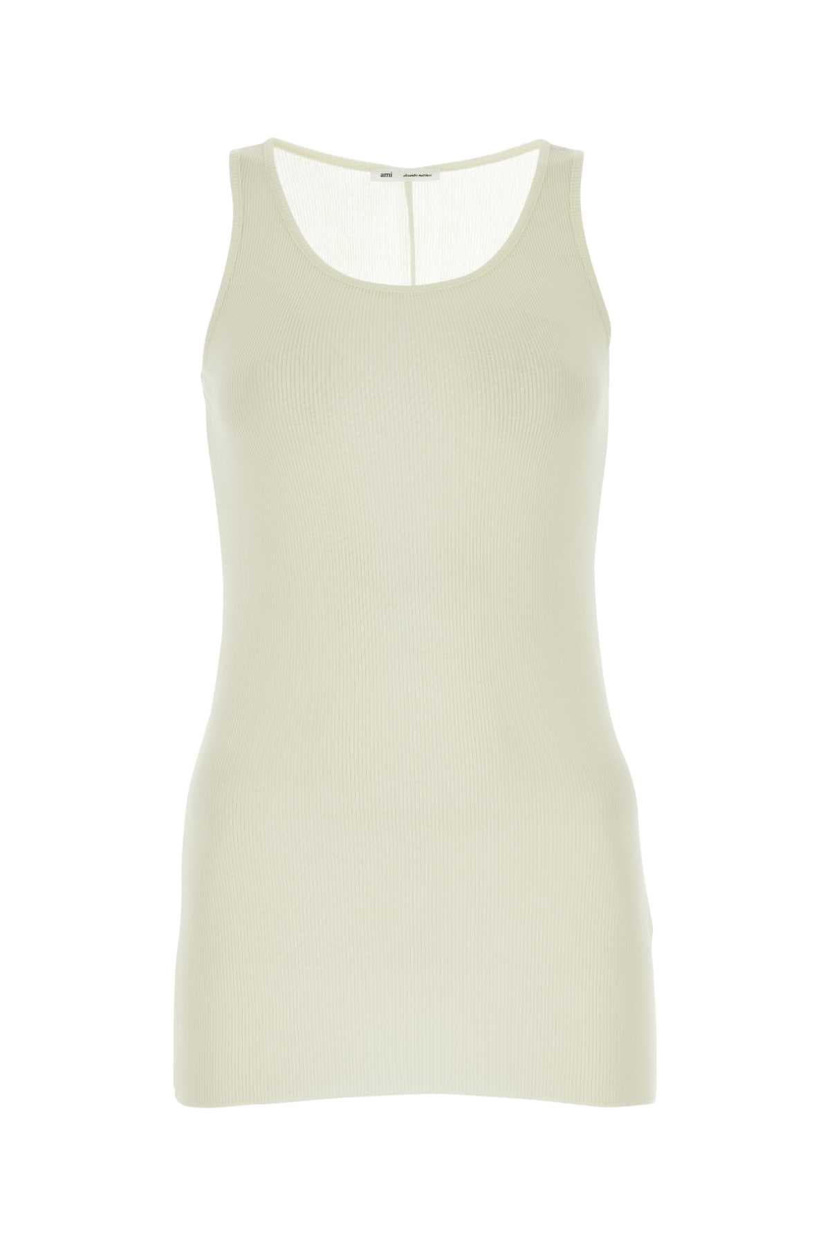 Ivory viscose blend tank top