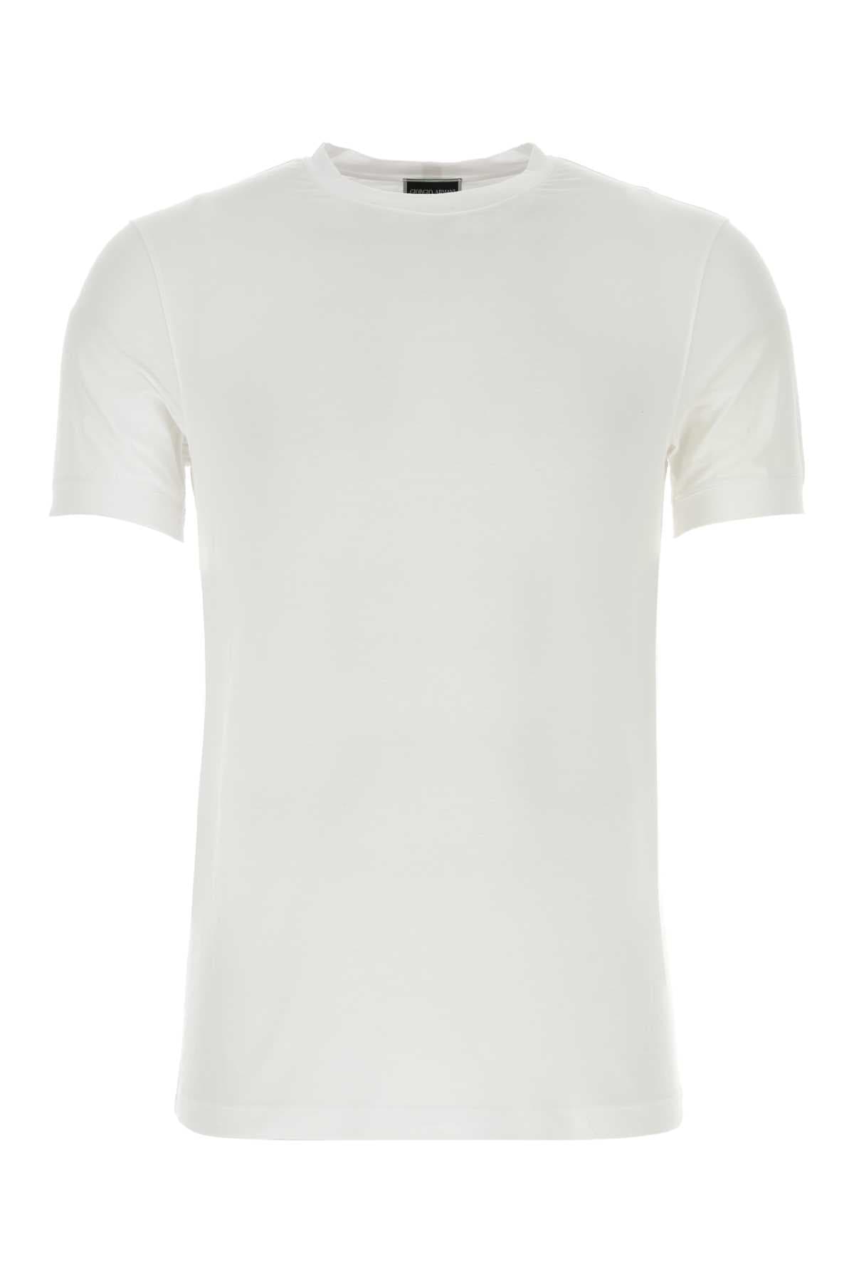 White stretch viscose t-shirt