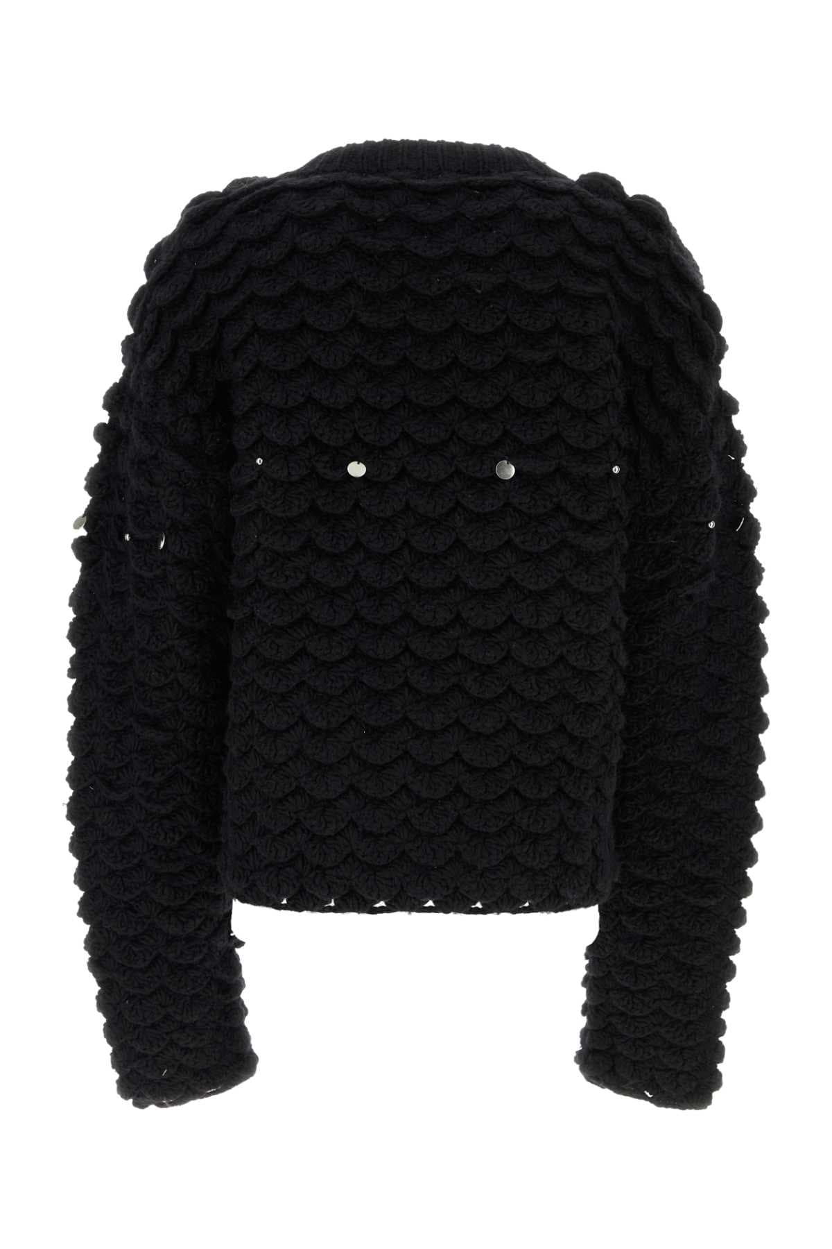 Black wool blend sweater - мініатюра 2