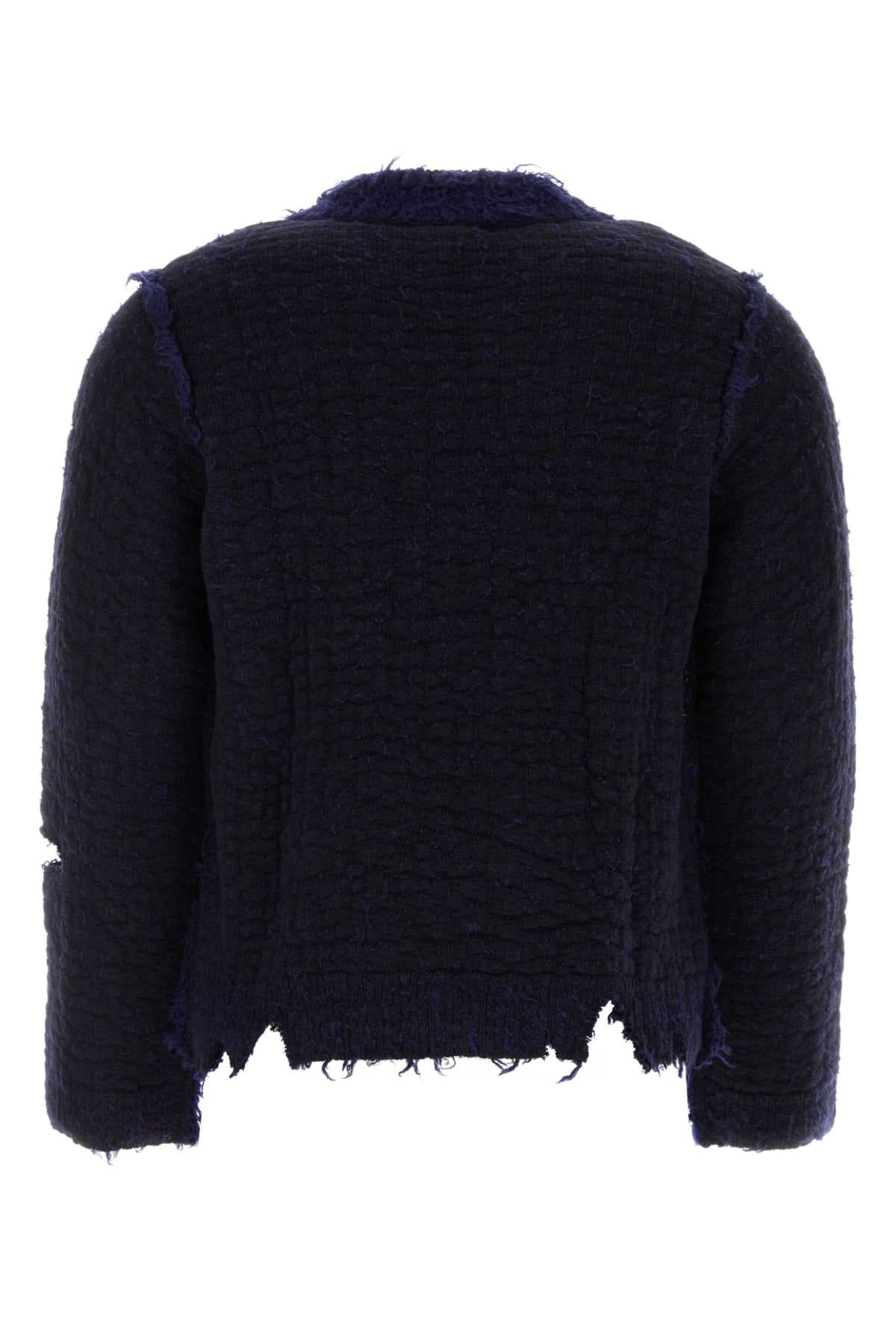 Two-tone wool blend sweater - мініатюра 2