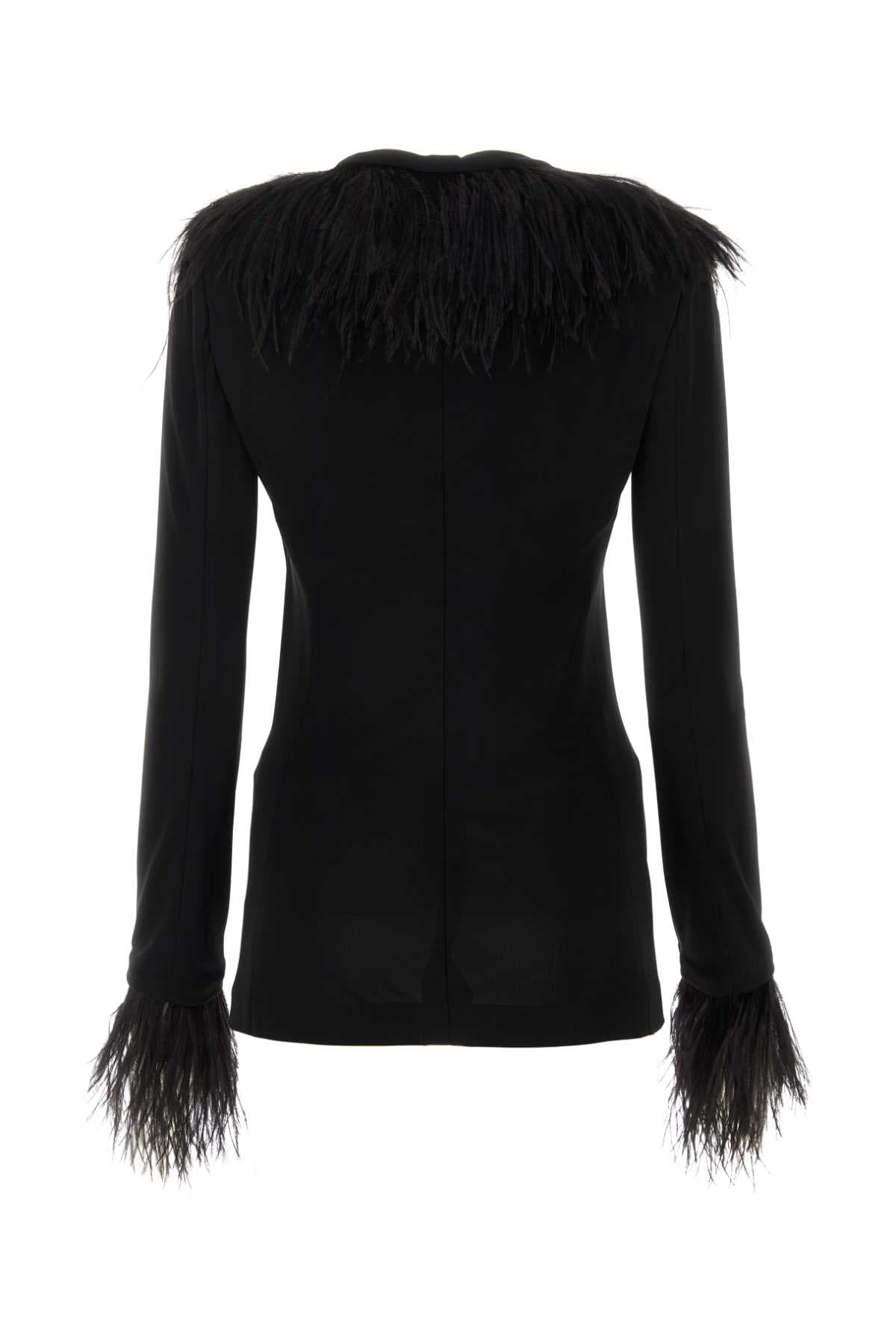 Black crepe blazer - мініатюра 2