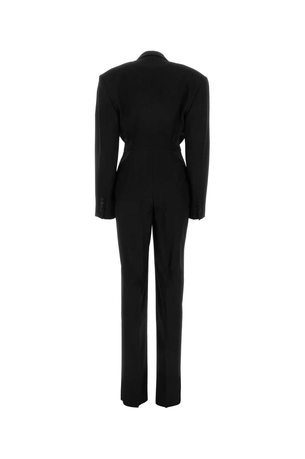 Black wool jumpsuit - мініатюра 2