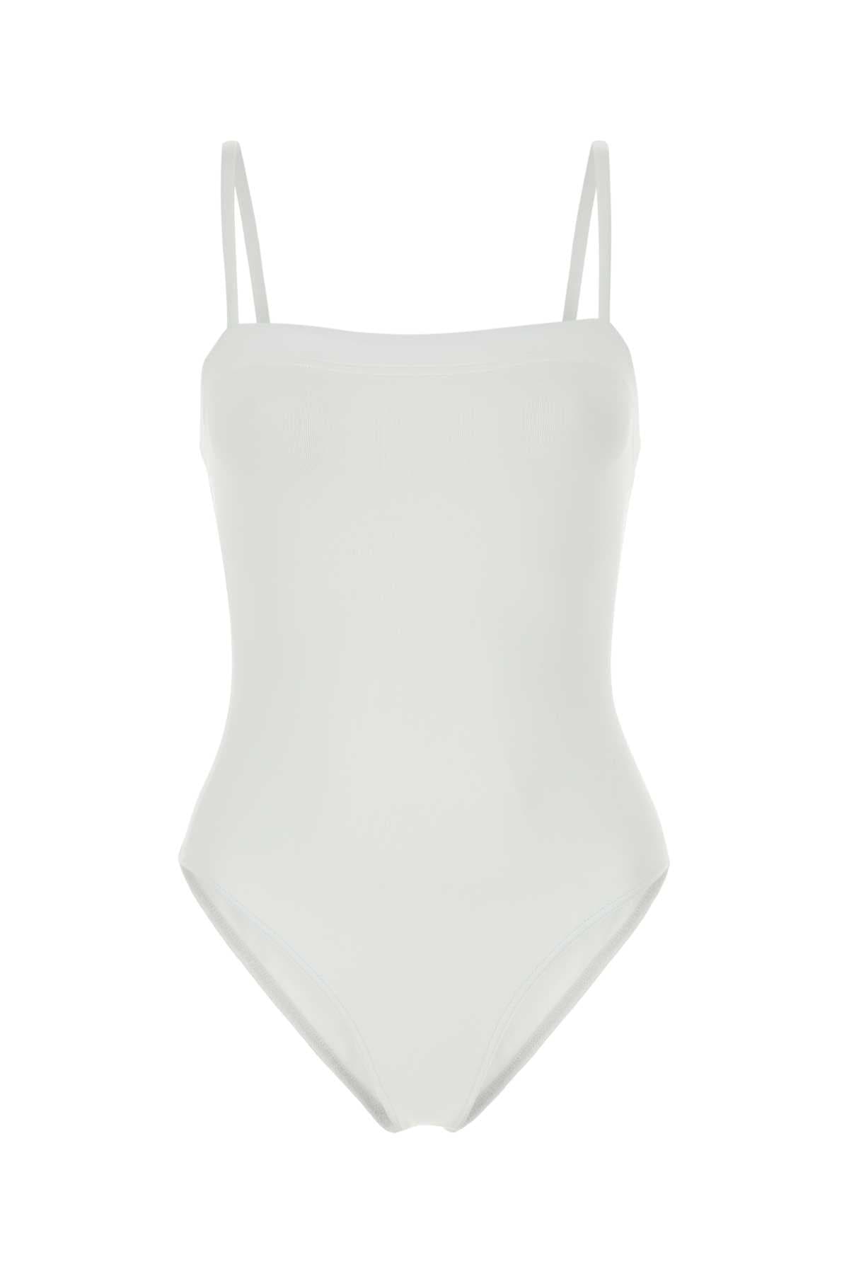 White stretch nylon swimsuit