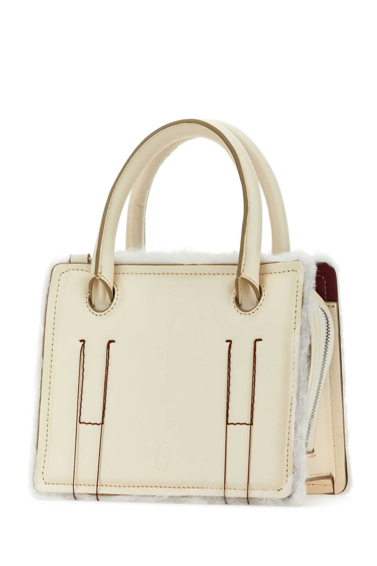 Ivory leather mini Otto handbag - мініатюра 2