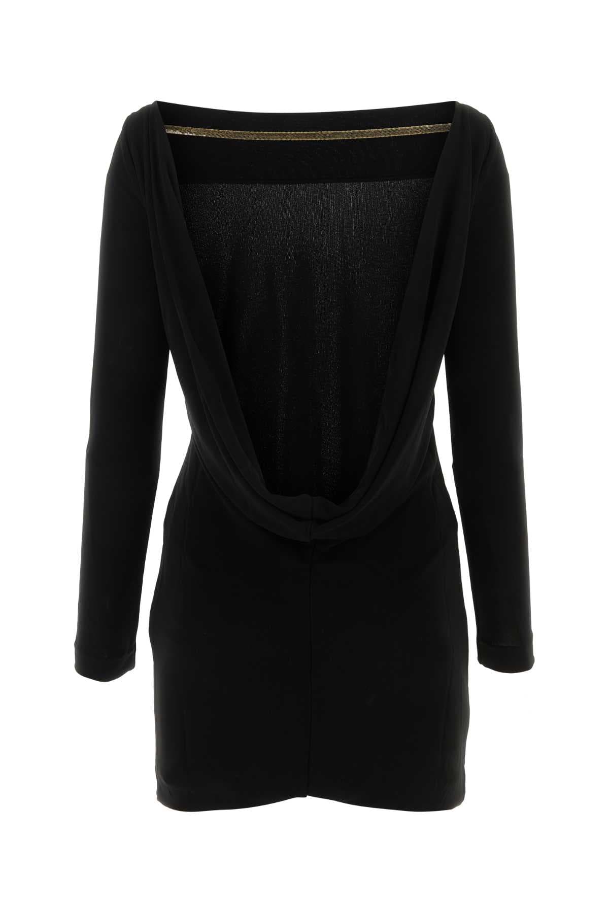 Black viscose mini dress - мініатюра 2