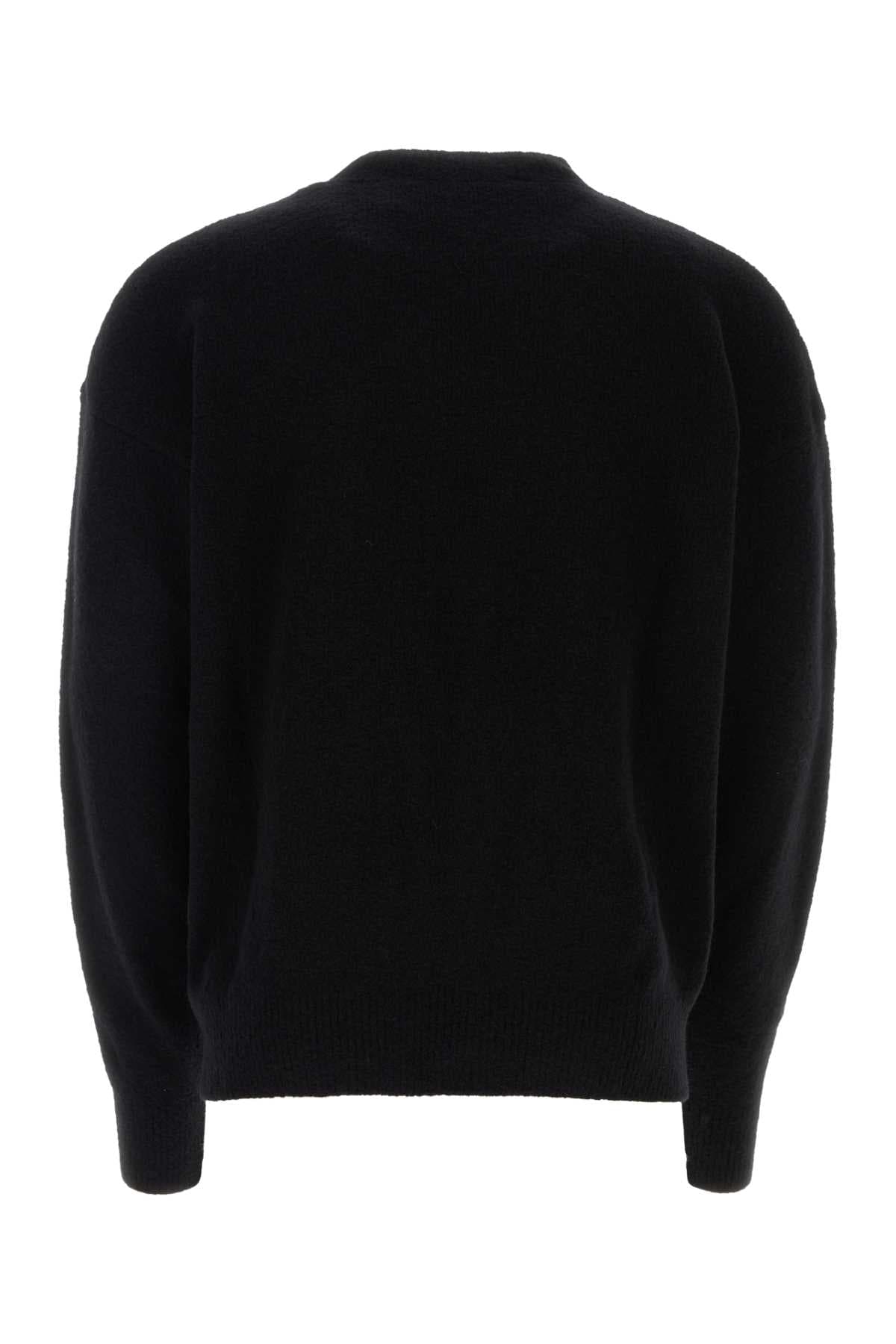 Black stretch wool blend sweater - мініатюра 2