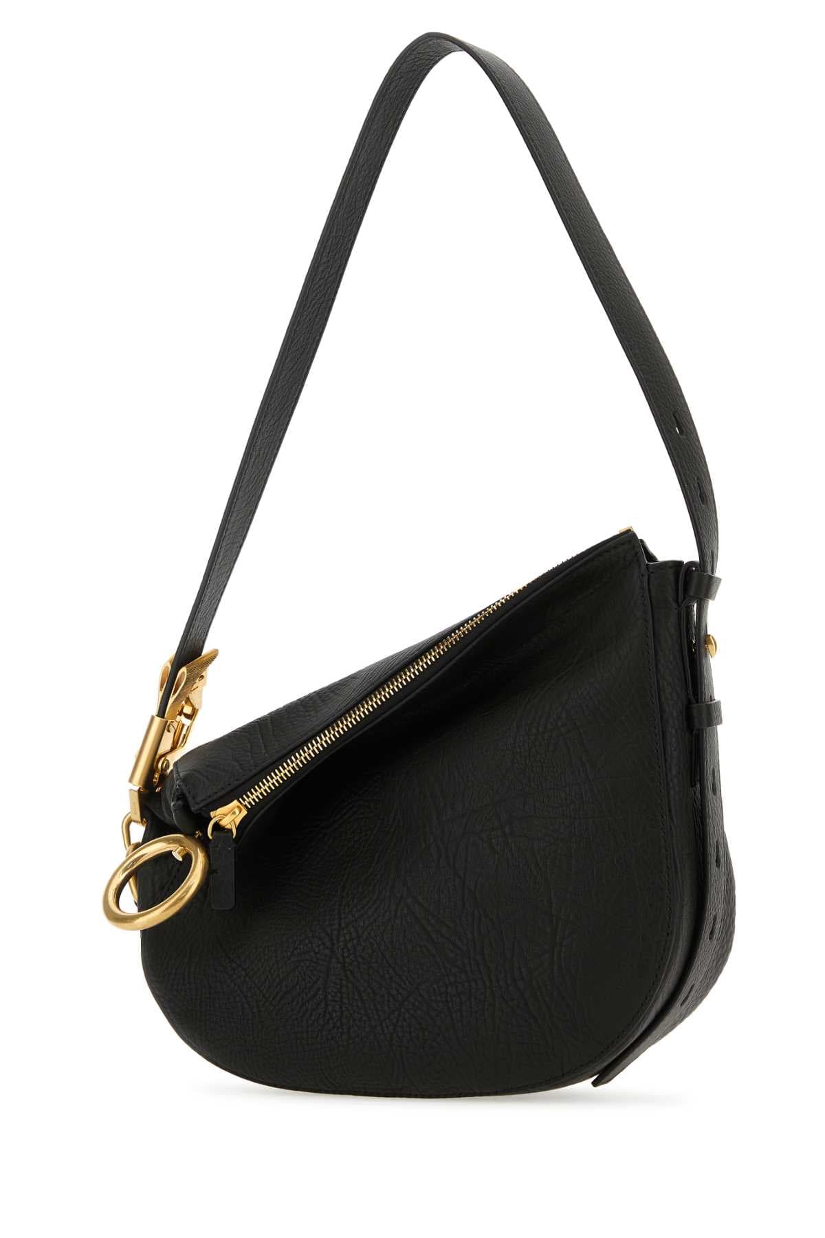 Black leather Knight small shoulder bag - мініатюра 2