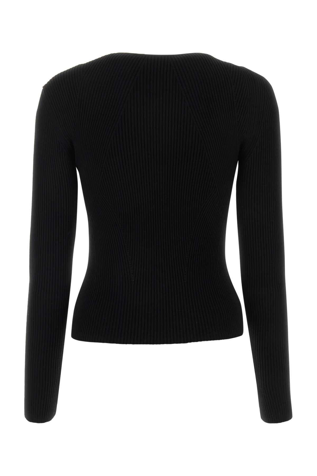 Black wool blend sweater - мініатюра 2