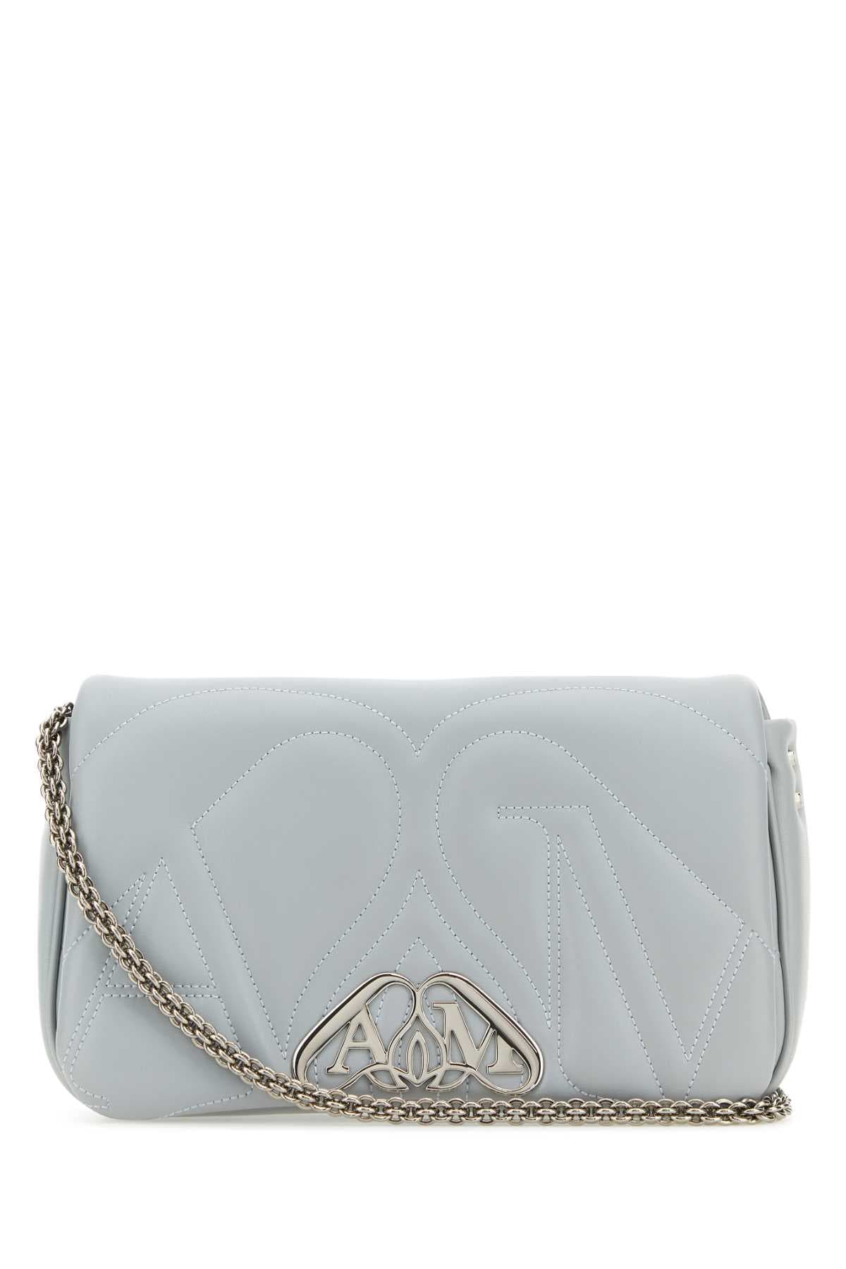 Powder blue leather small Seal shoulder bag
