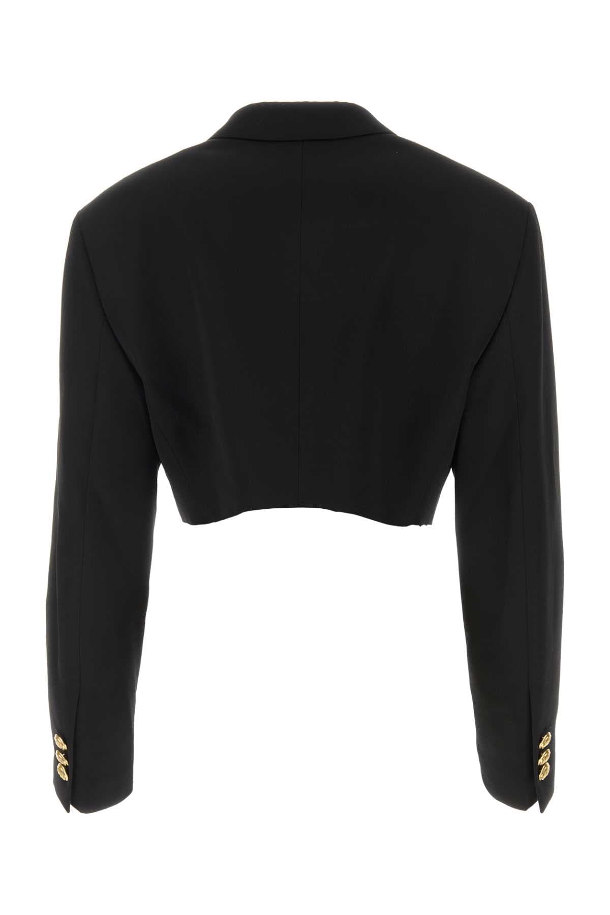 Black polyester blend Boyfriend blazer - мініатюра 2