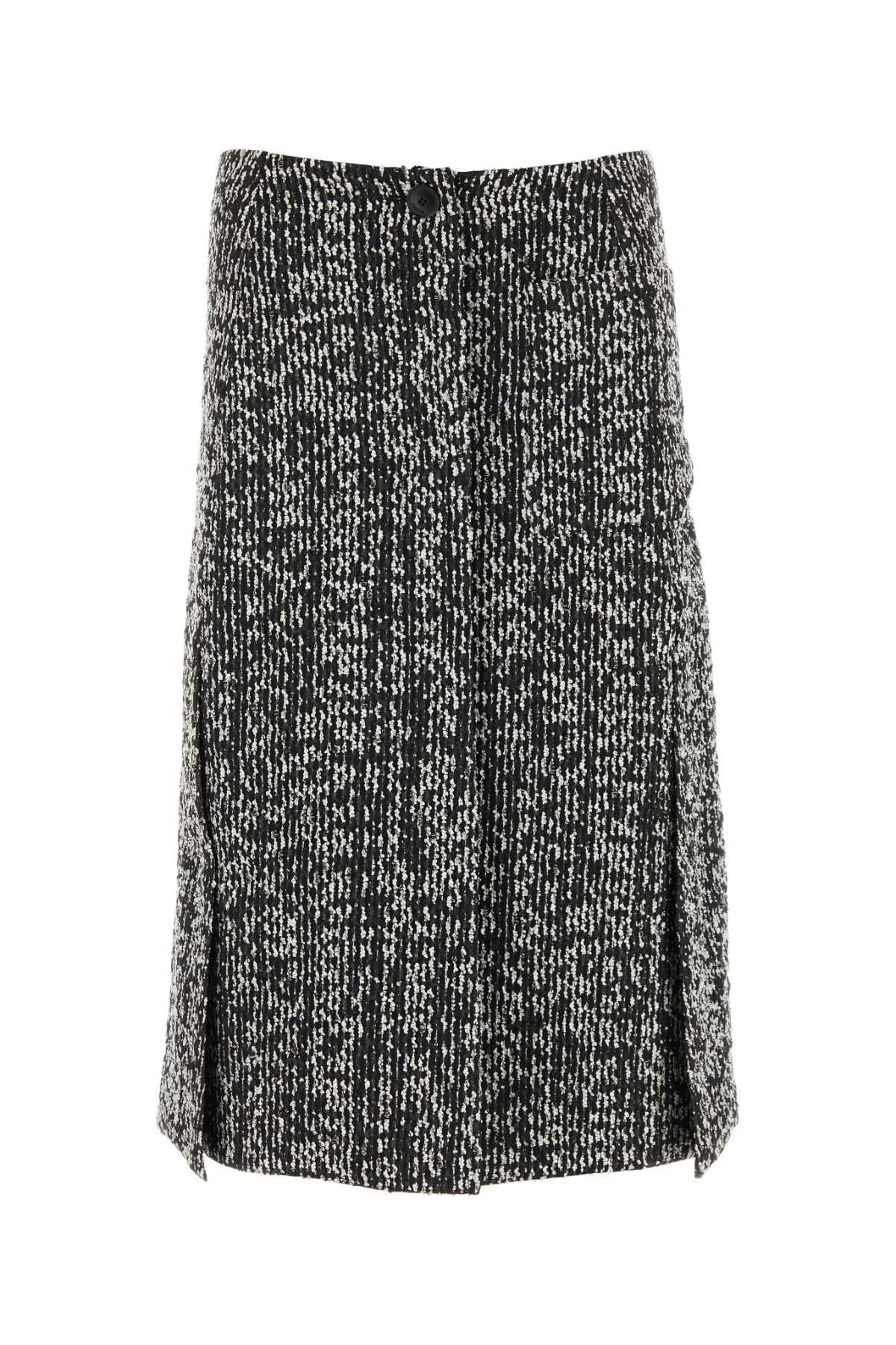 Two-tone bouclé skirt