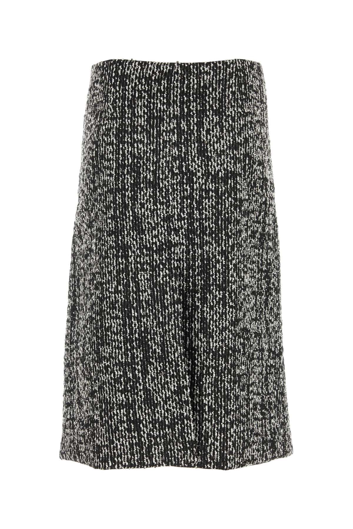 Two-tone bouclé skirt - мініатюра 2