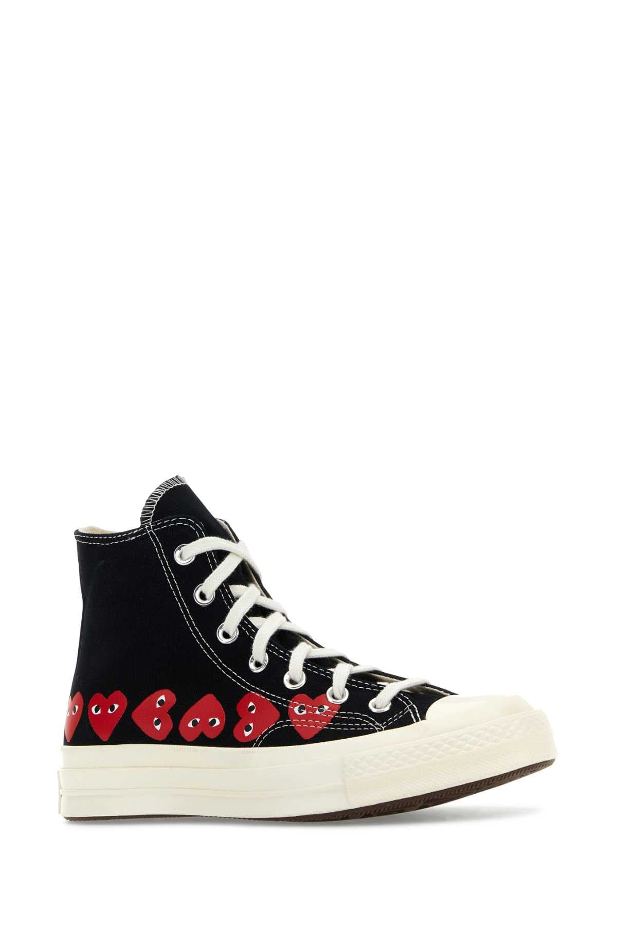 Black canvas Comme Des Garçons X Converse sneakers - мініатюра 2