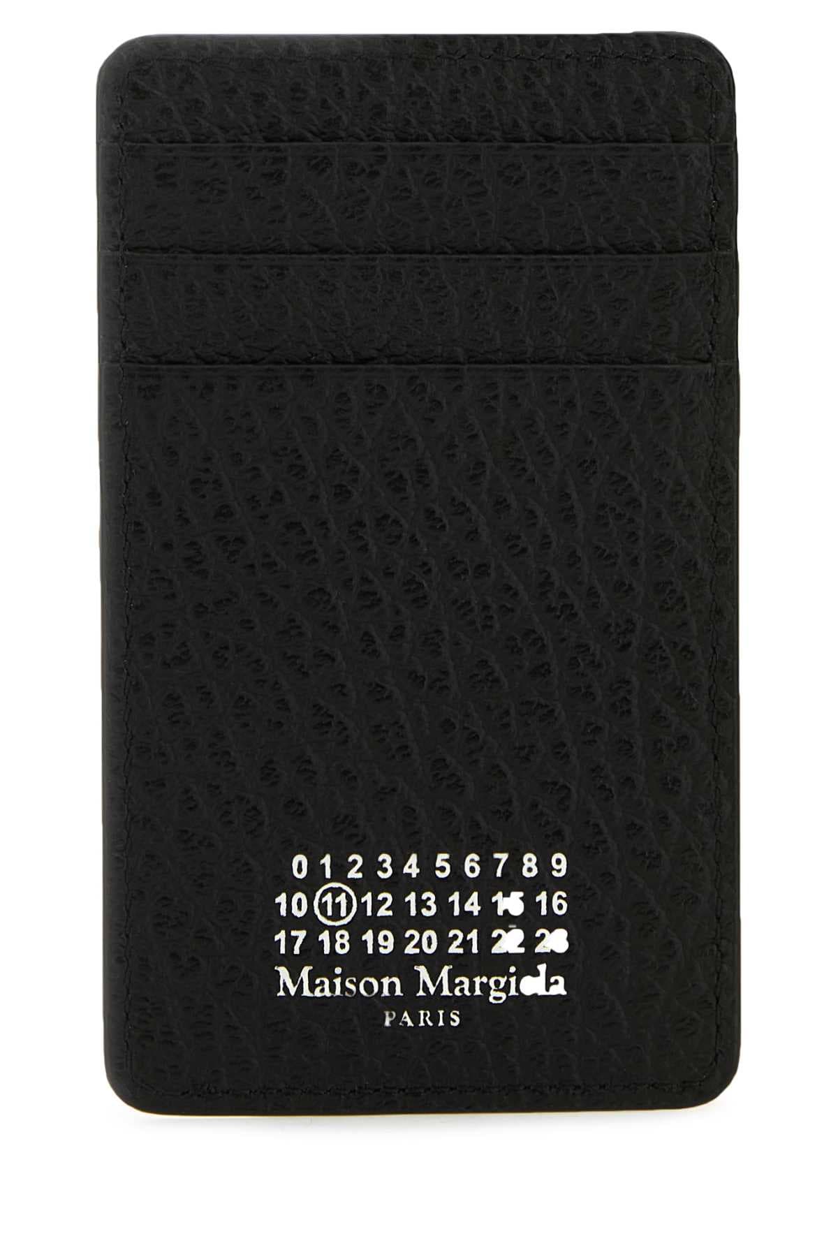 Black leather card holder