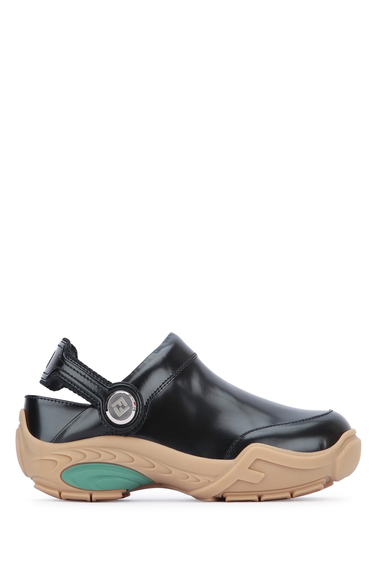 Black leather Fendi Lab mules - мініатюра 3
