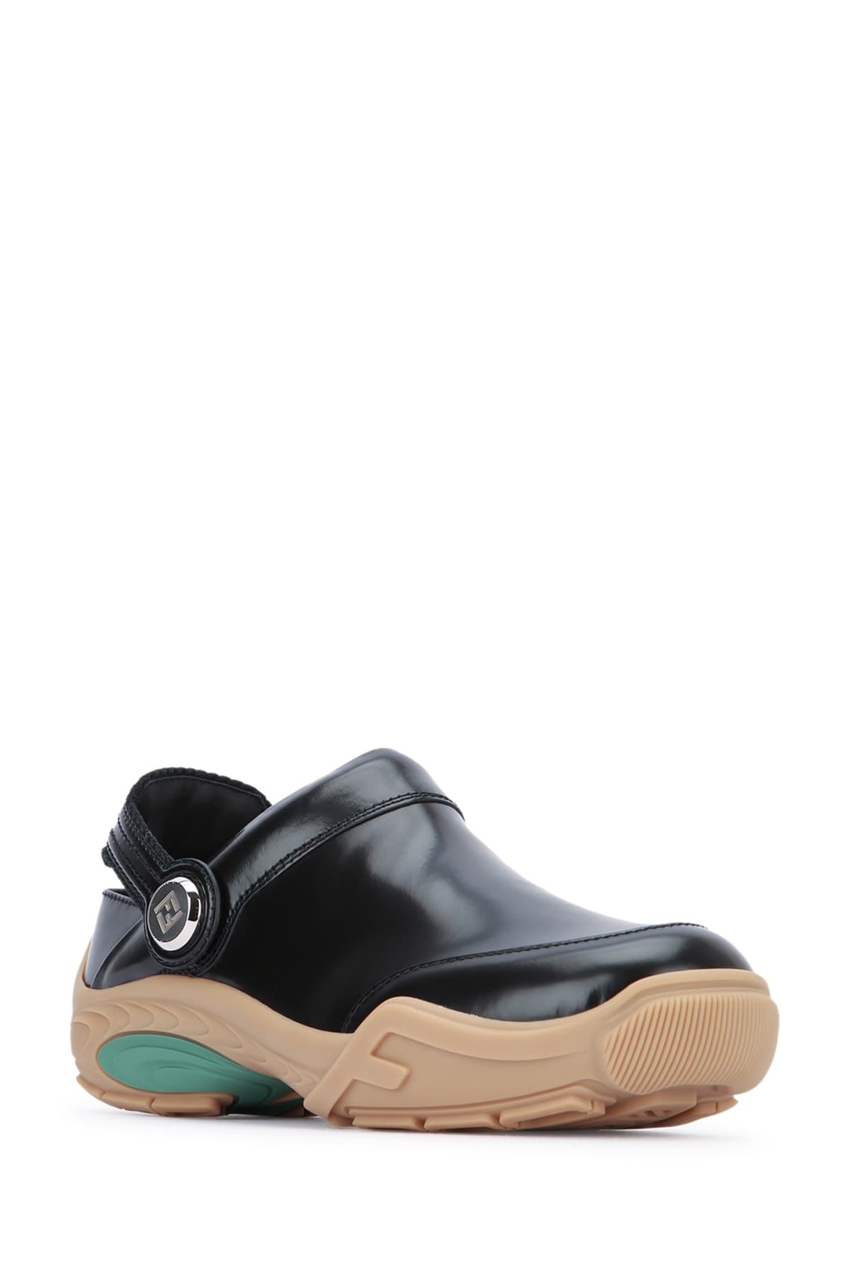 Black leather Fendi Lab mules - мініатюра 4
