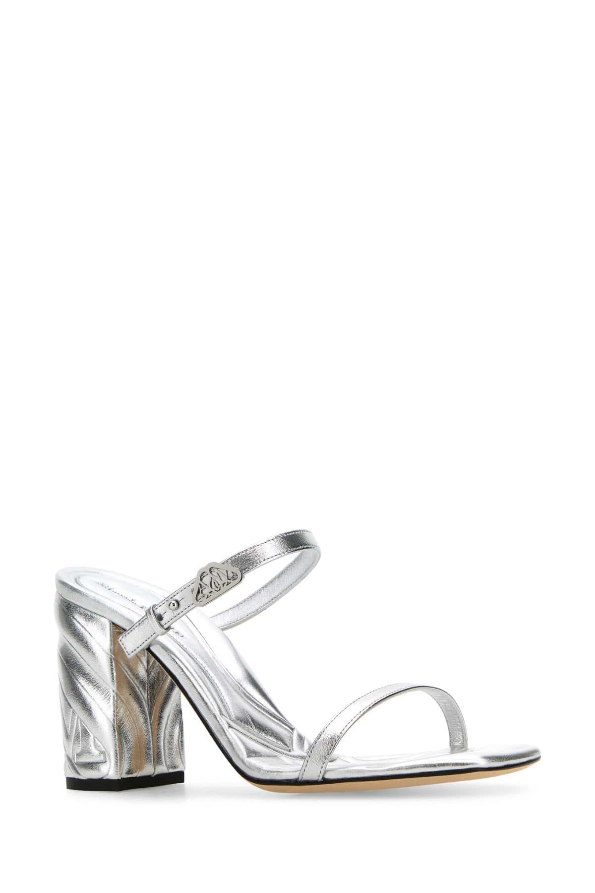 Silver leather Seal mules - мініатюра 2