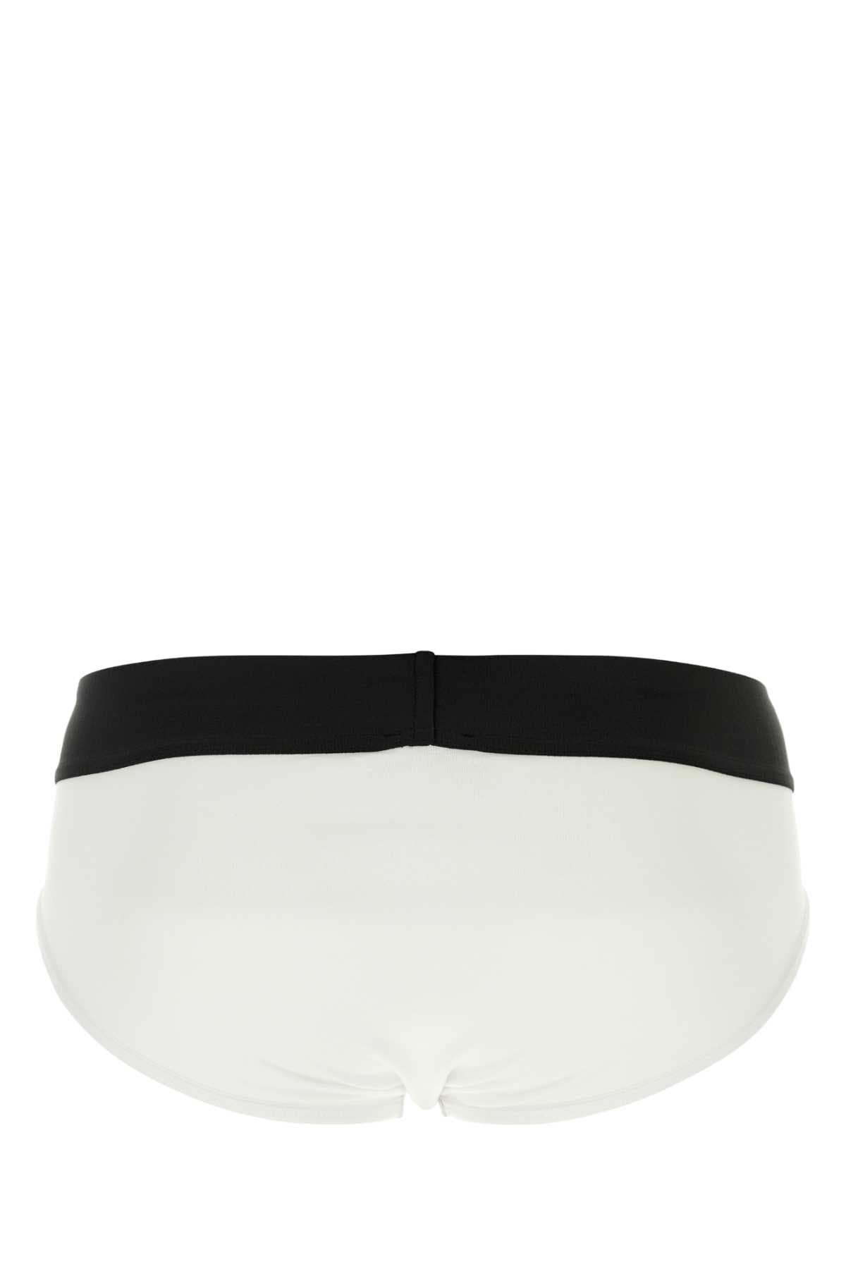 White stretch cotton brief set - мініатюра 2