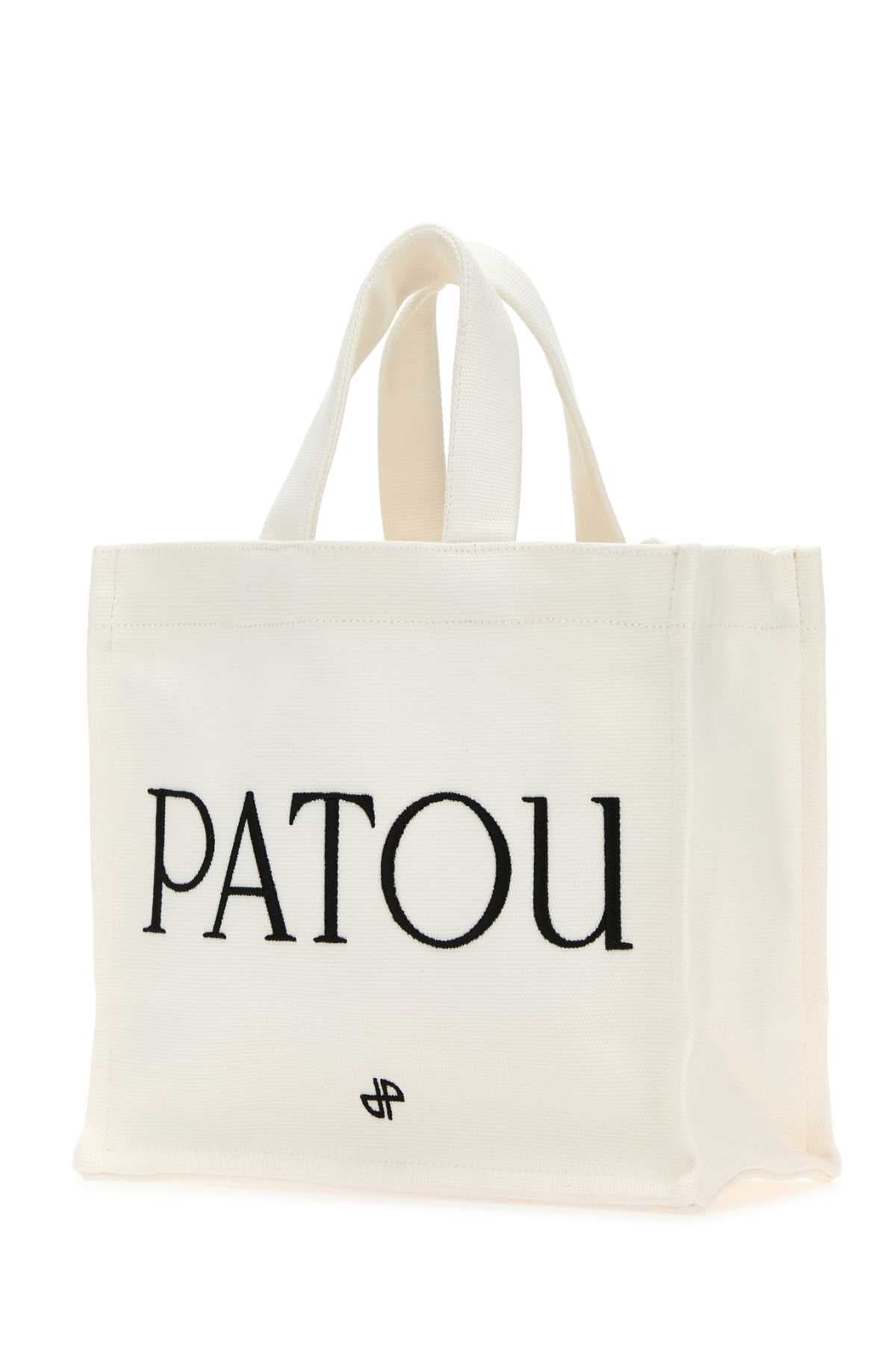 White canvas small Tote Patou shopping bag - мініатюра 2