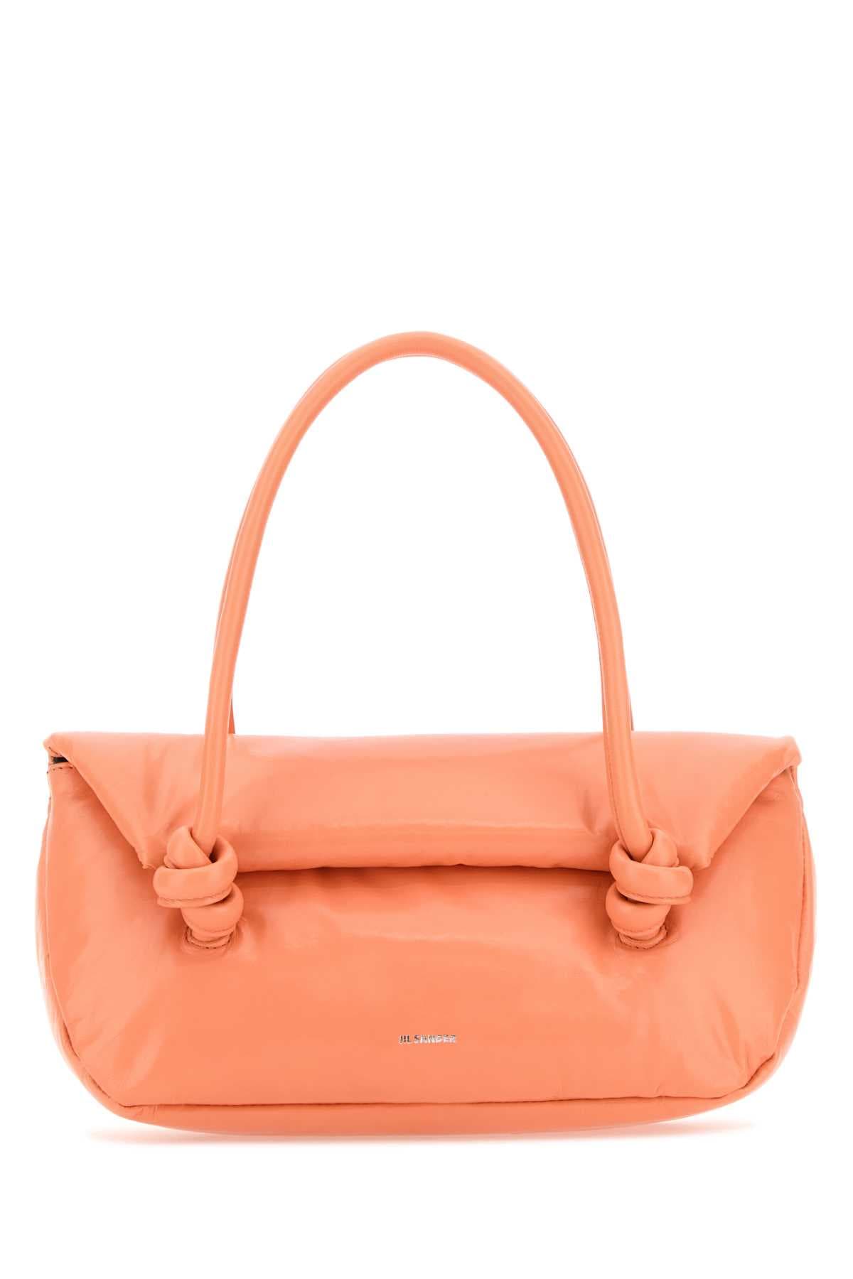 Peach leather small Knot Handle handbag