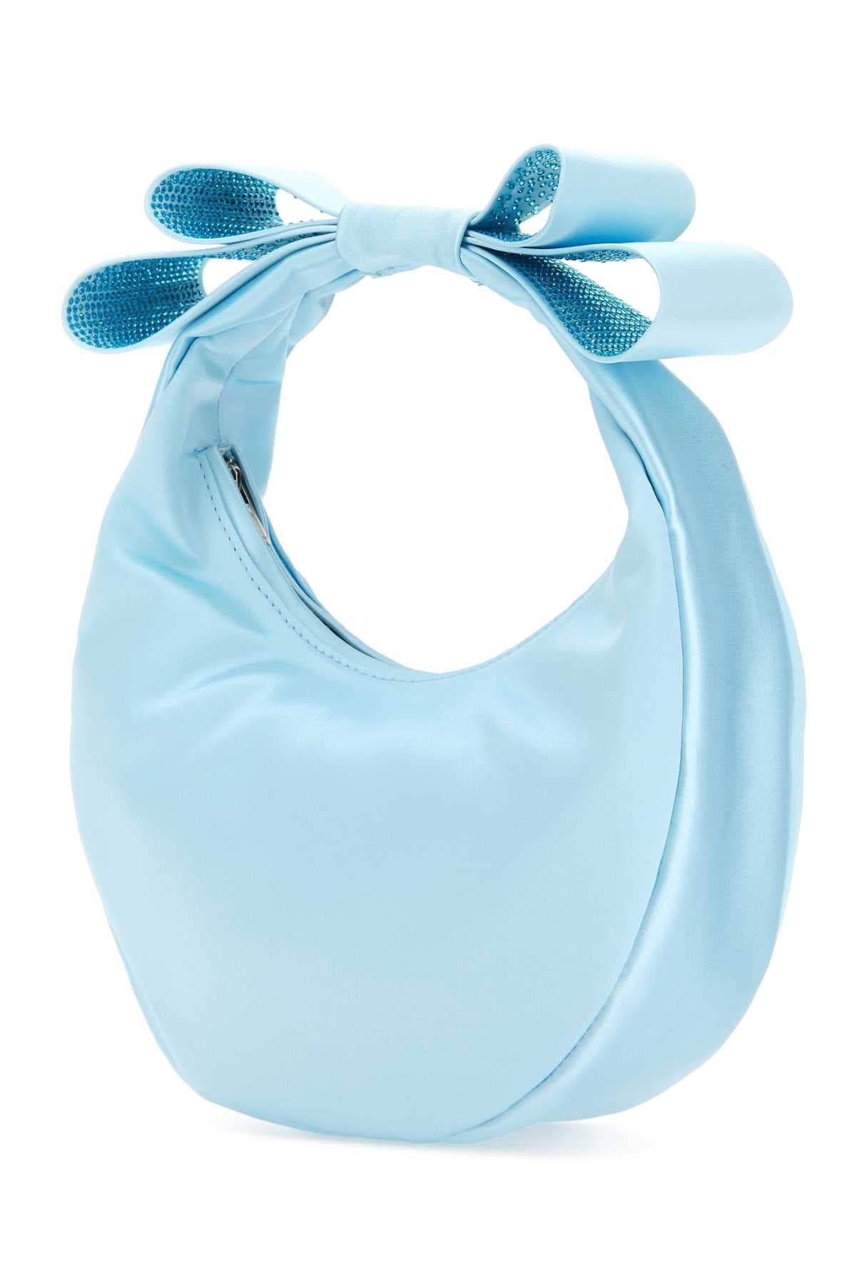 Pastel light-blue satin small Cadeau handbag - мініатюра 2