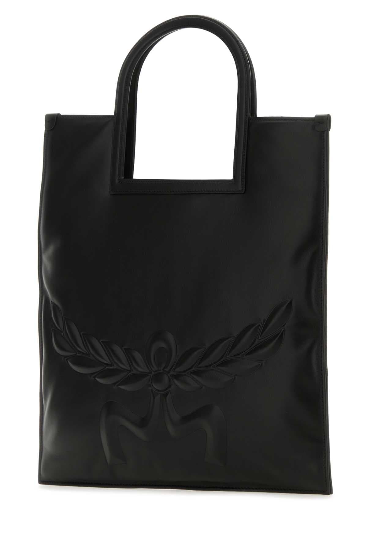 Black nappa leather Aren shopping bag - мініатюра 2