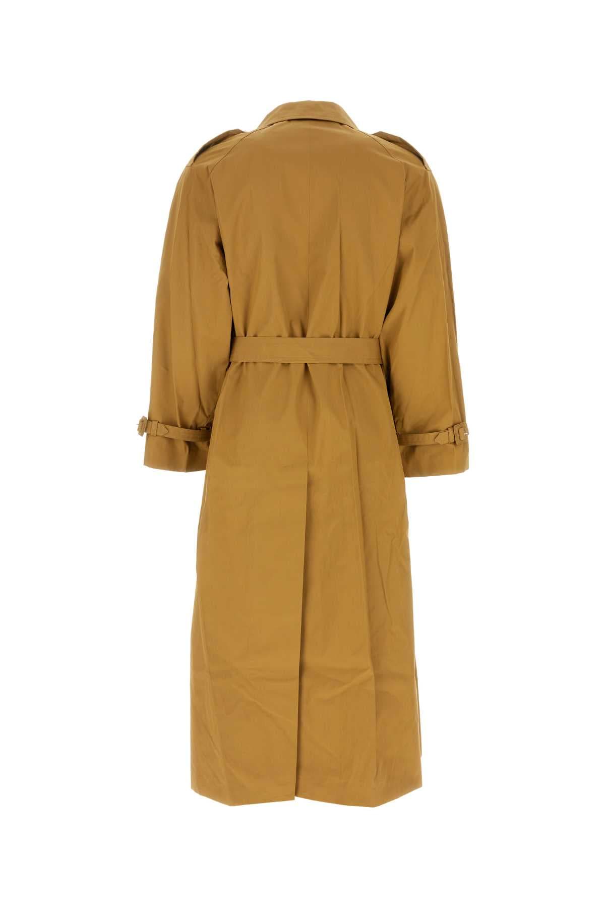 Ochre cotton oversize trench coat - мініатюра 2