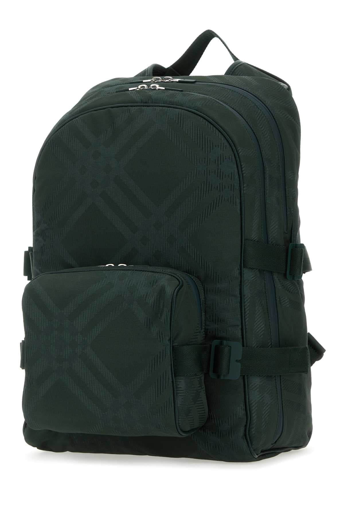 Bottle green nylon blend Check backpack - мініатюра 2