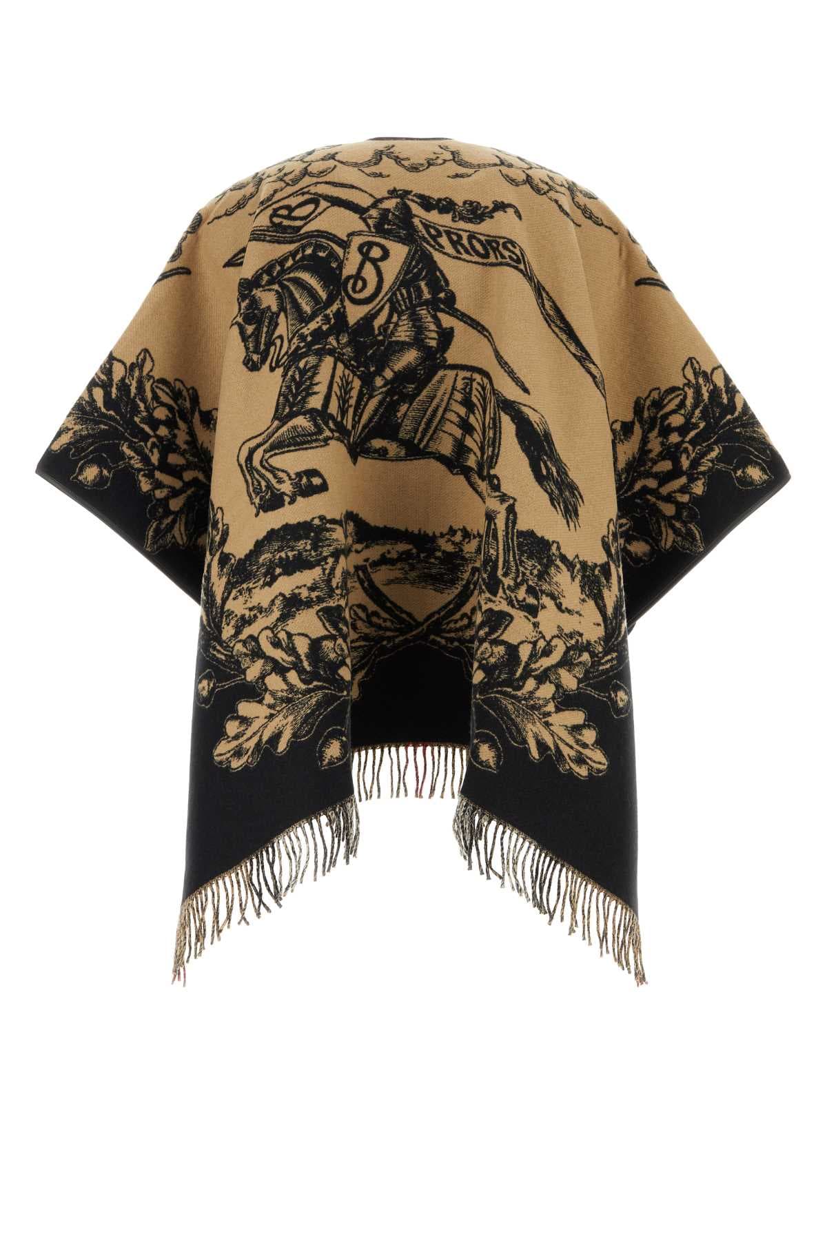 Embroidered wool reversible cape - мініатюра 2