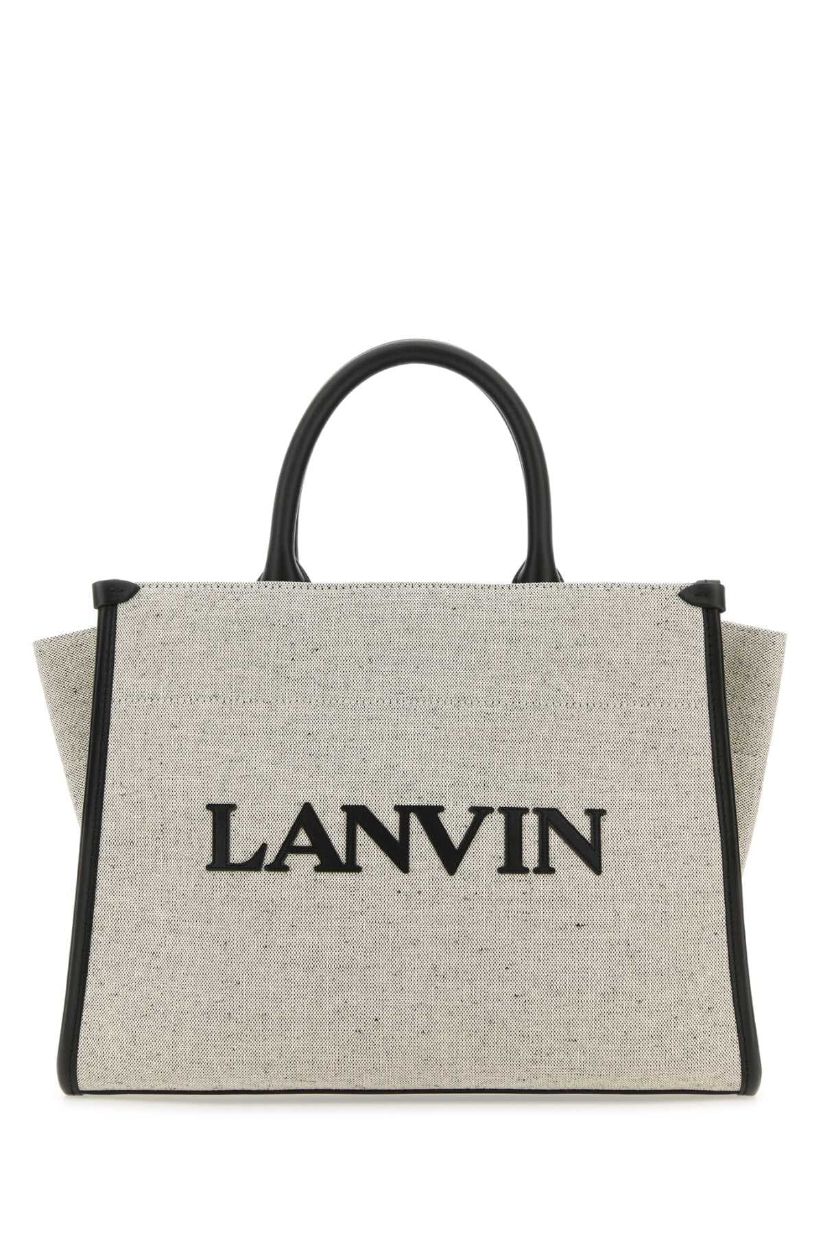 Two-tone canvas small In & Out shopping bag