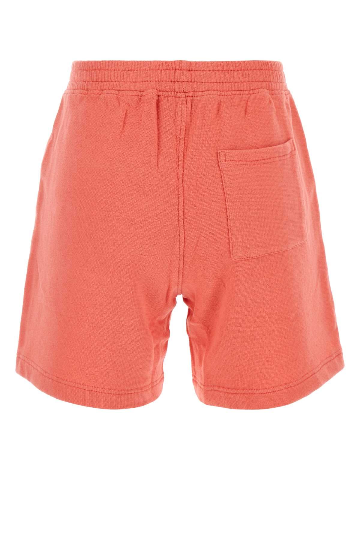 Salmon pink stretch cotton shorts - мініатюра 2