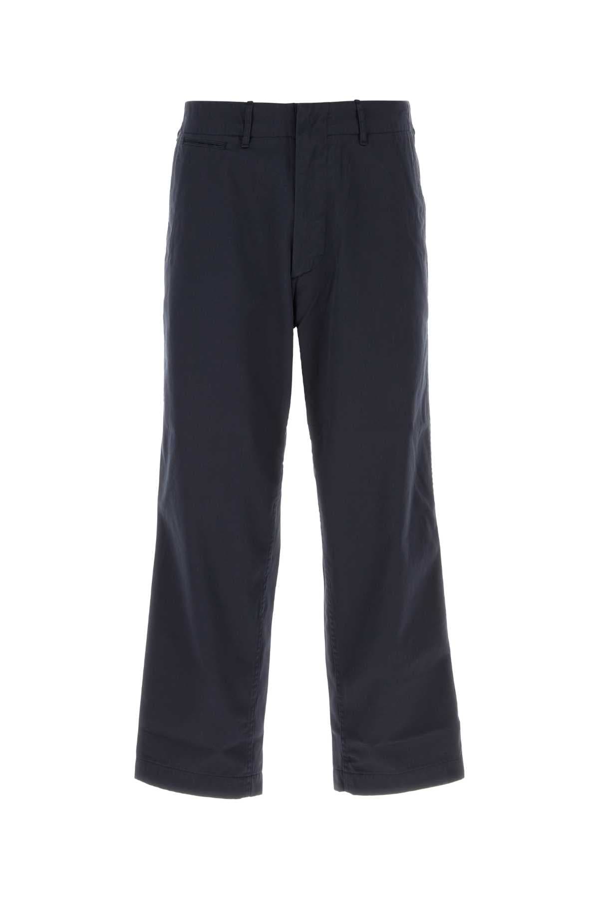 Navy blue cotton blend pant
