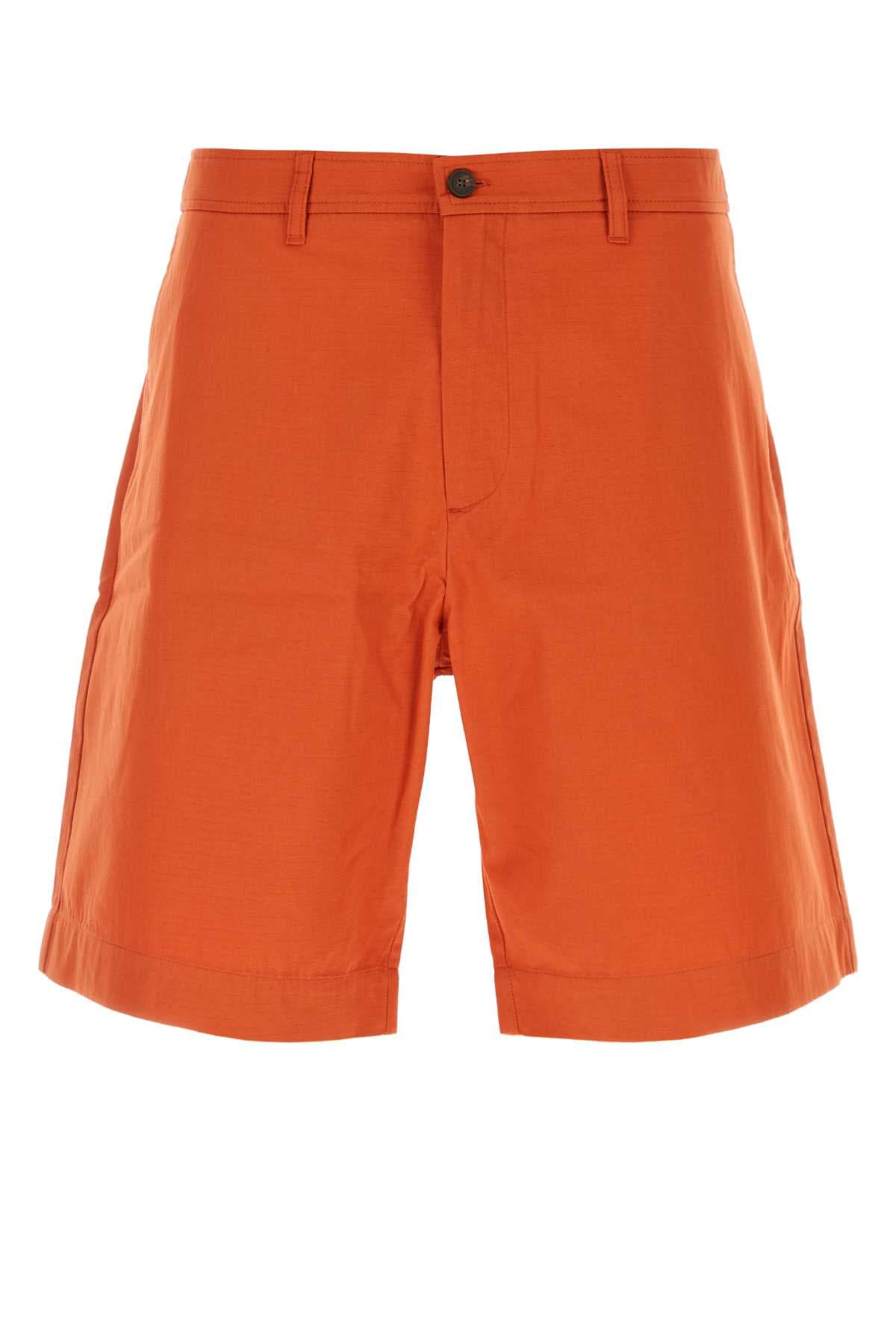 Dark orange cotton bermuda shorts