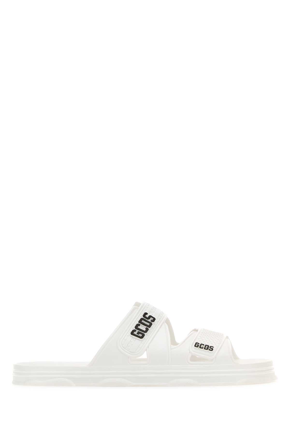 White rubber GCDS slippers