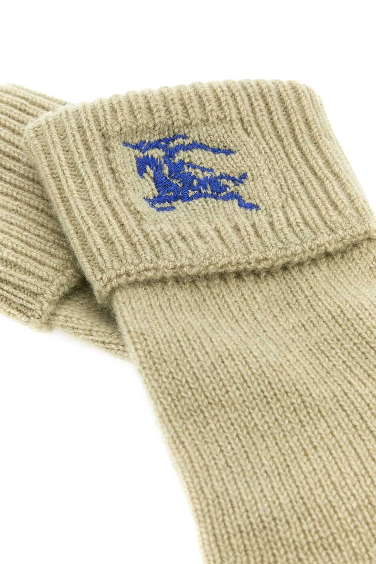 Khaki cashmere blend gloves - мініатюра 2