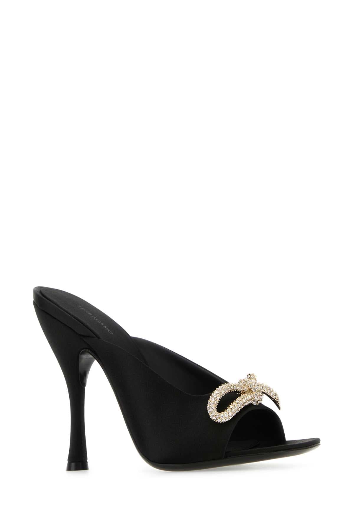 Black satin mules - мініатюра 2