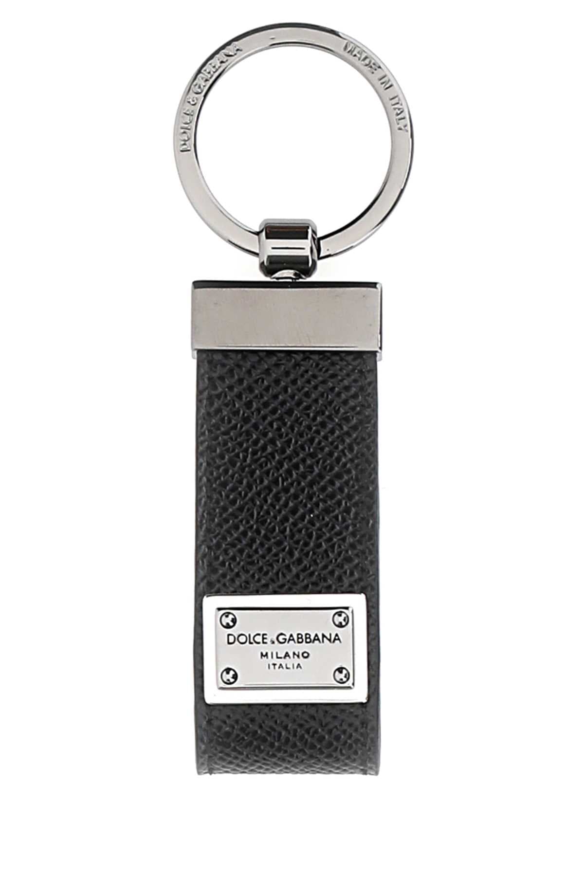 Black leather key ring