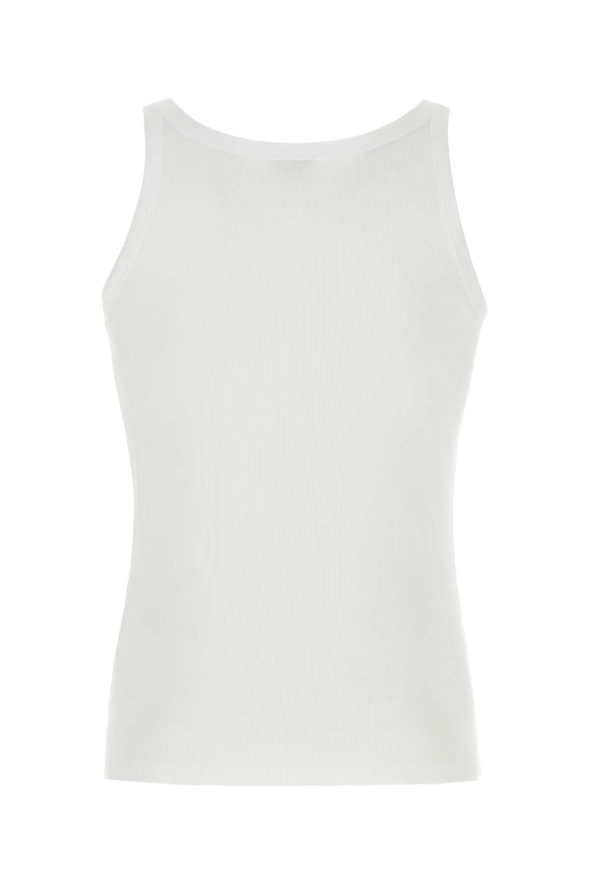 White cotton Marcello tank top - мініатюра 2