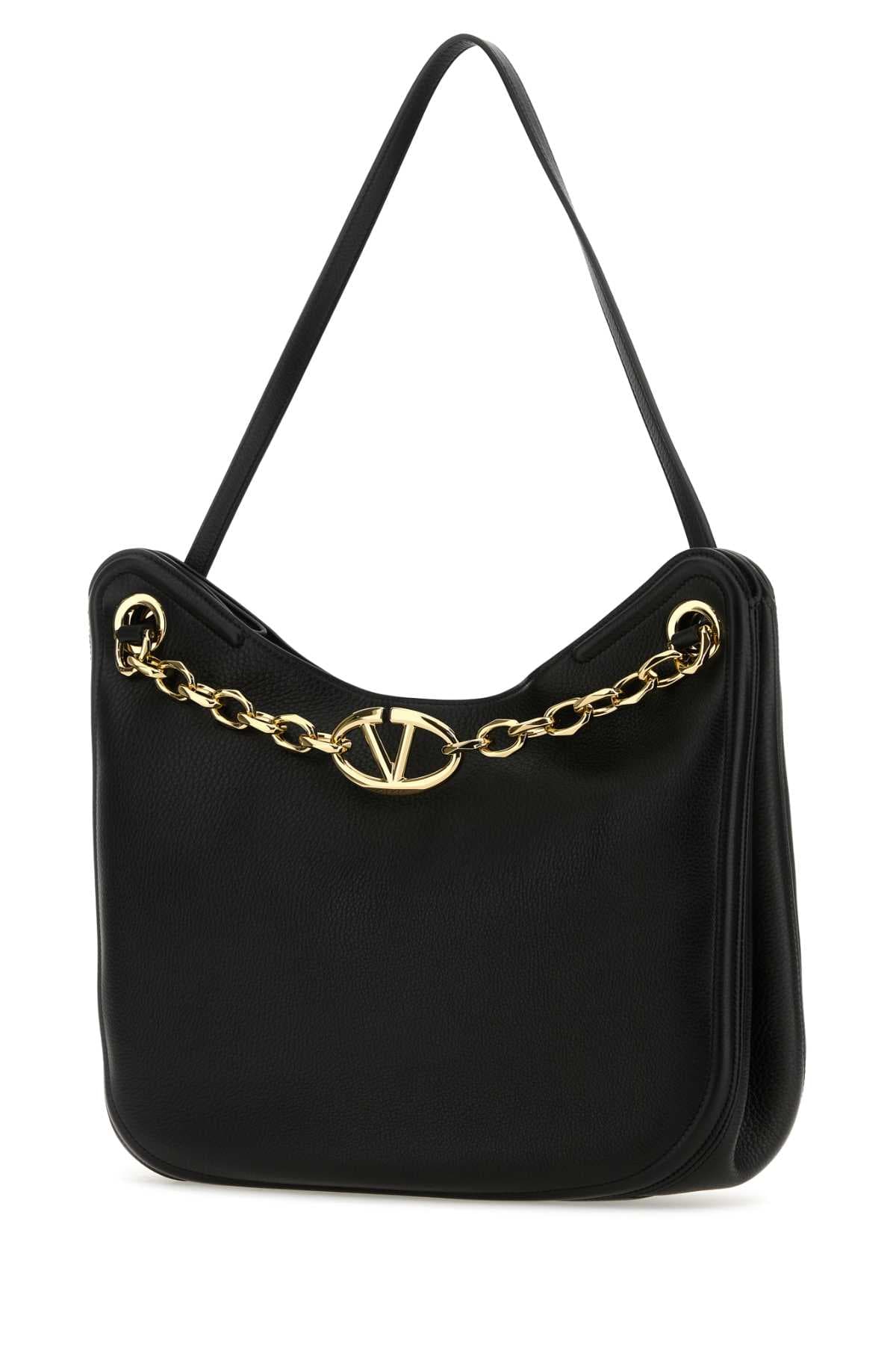 Black leather VLogo Moon shopping bag - мініатюра 2