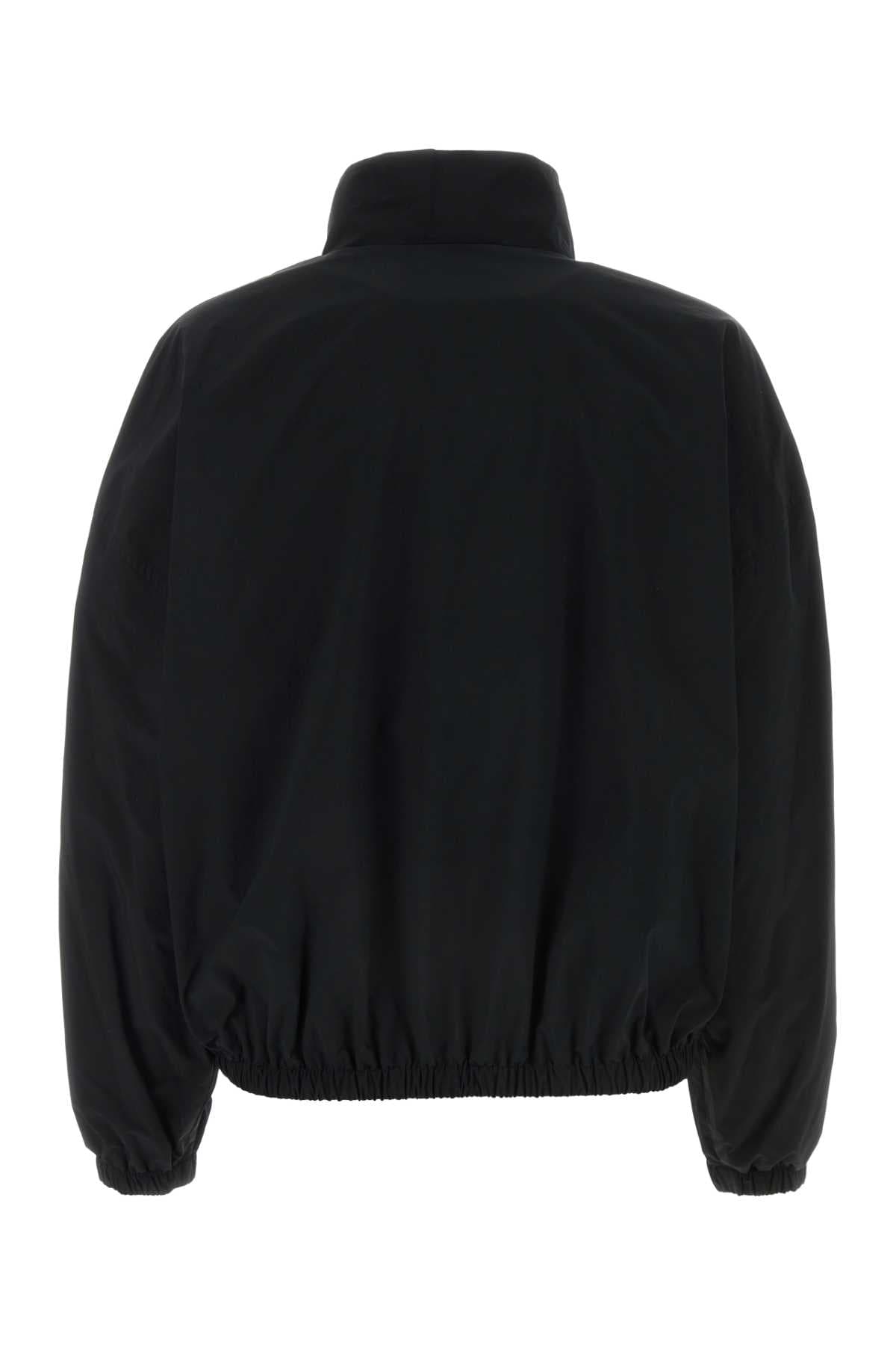 Black polyester blend windbreaker - мініатюра 2