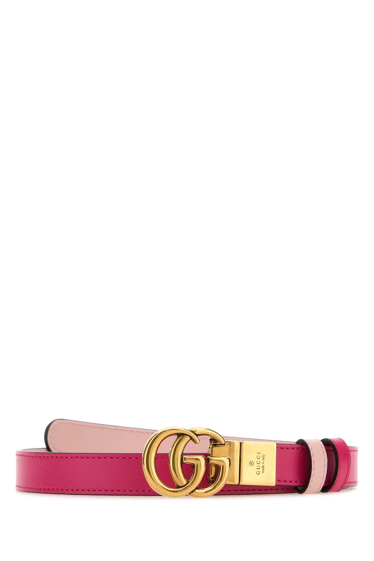 Fuchsia leather GG Marmont reversible blend