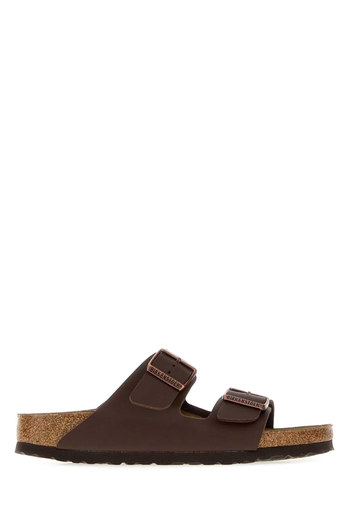 Brown leather Arizona slippers