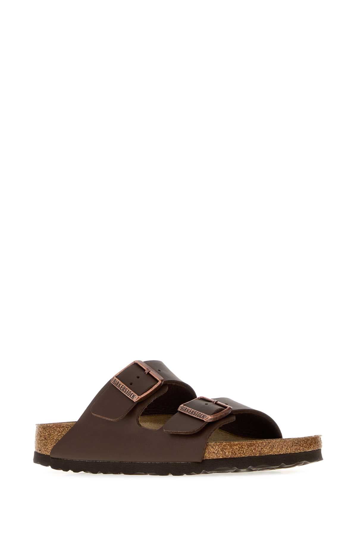 Brown leather Arizona slippers - мініатюра 2